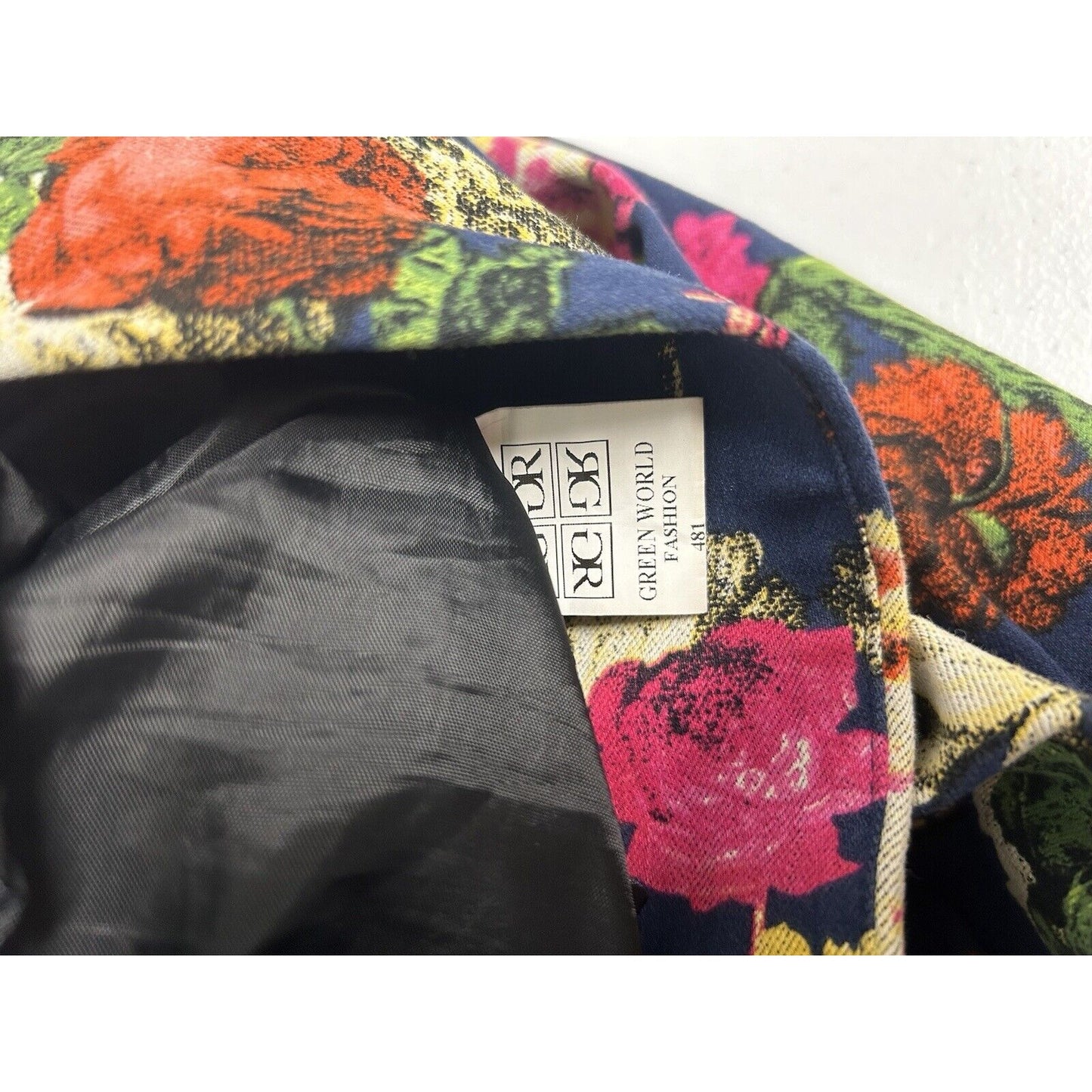 Green World Fashion Floral Pleated Lined Knee Length A Line Skirt Women’s L