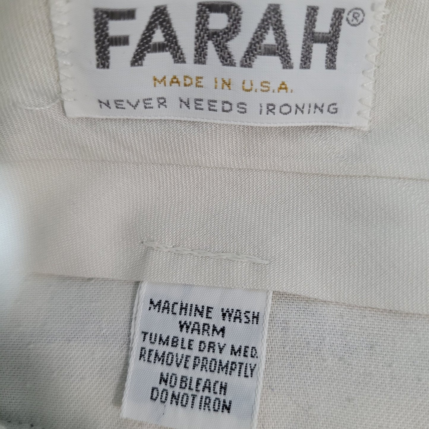 VTG Farah Blue Tan Check Straight Leg Cuffed Pants USA Retro Trousers (32x33)