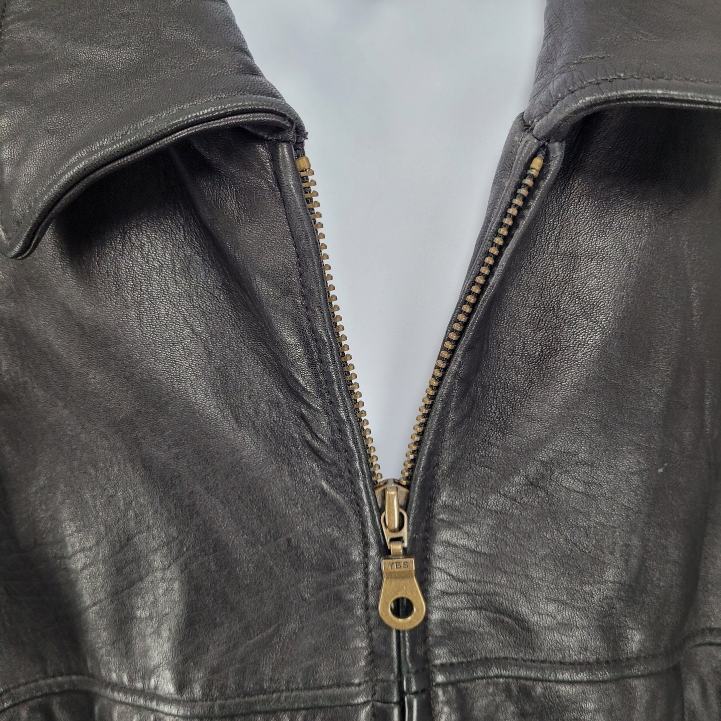 Authentics By Boston Outfitters Black Genuine Leather Insulated Jacket 3XLT *zip