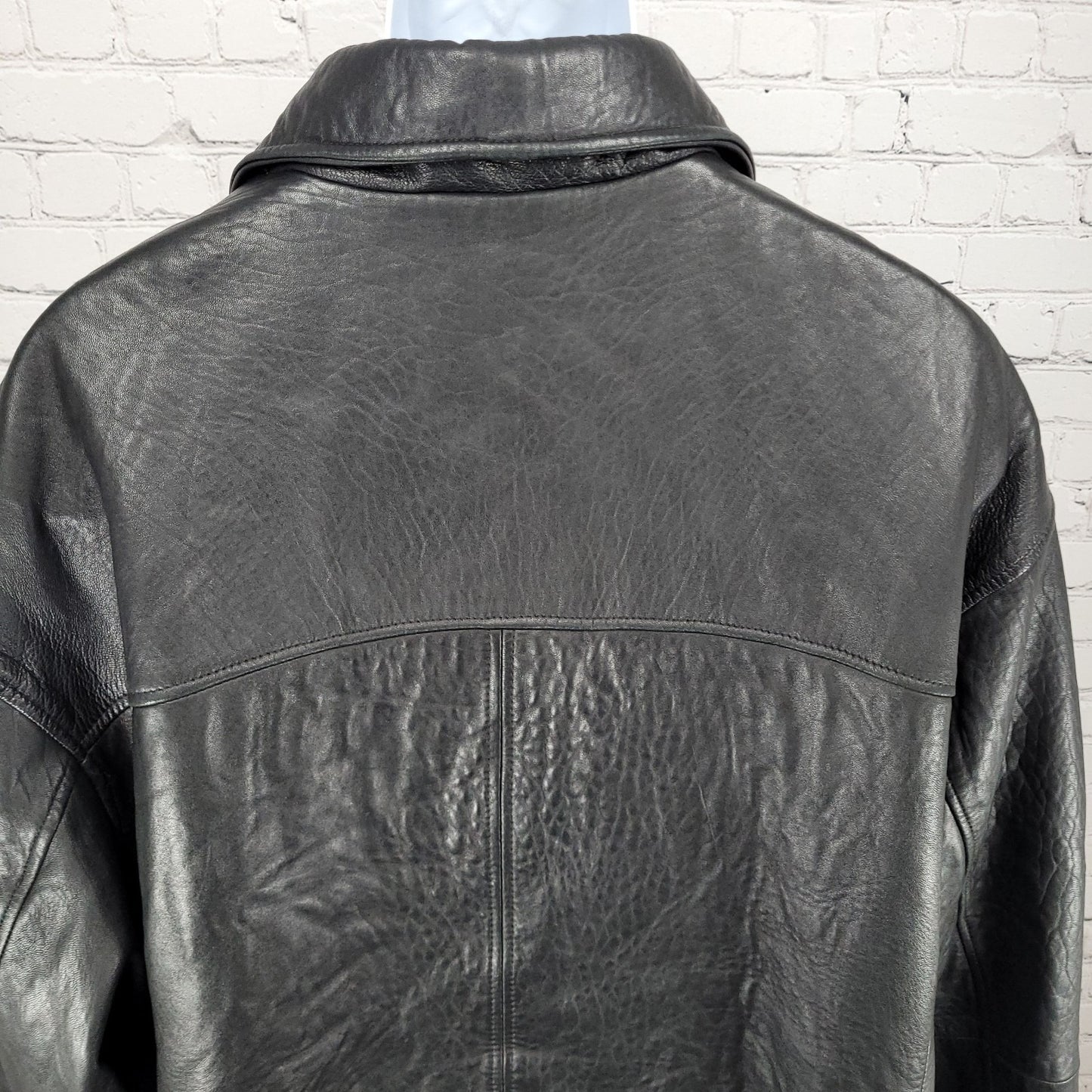 Authentics By Boston Outfitters Black Genuine Leather Insulated Jacket 3XLT *zip