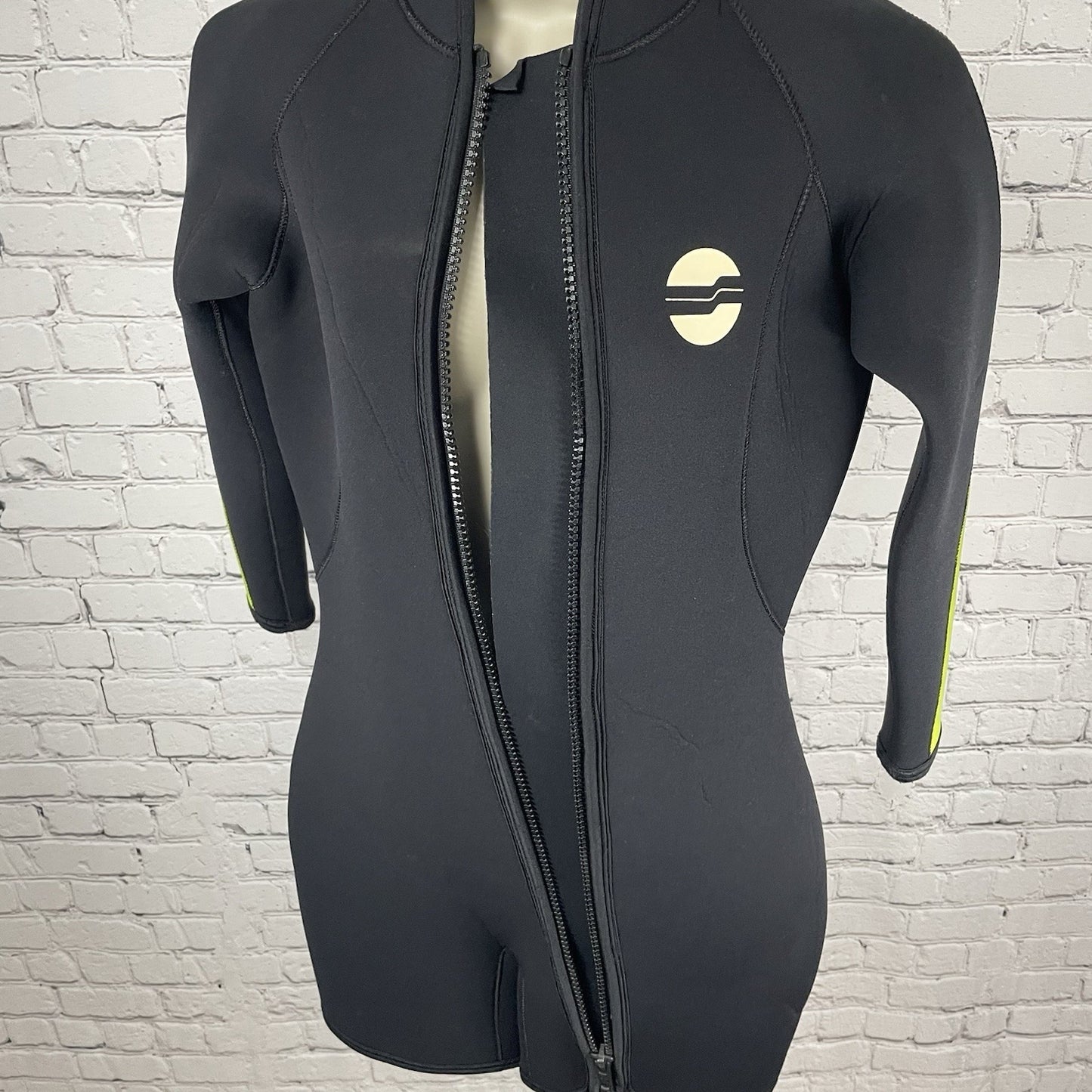 Sherwood Black 7mm Full Front Zip Long Sleeve Shorty Diving Wetsuit Size 14