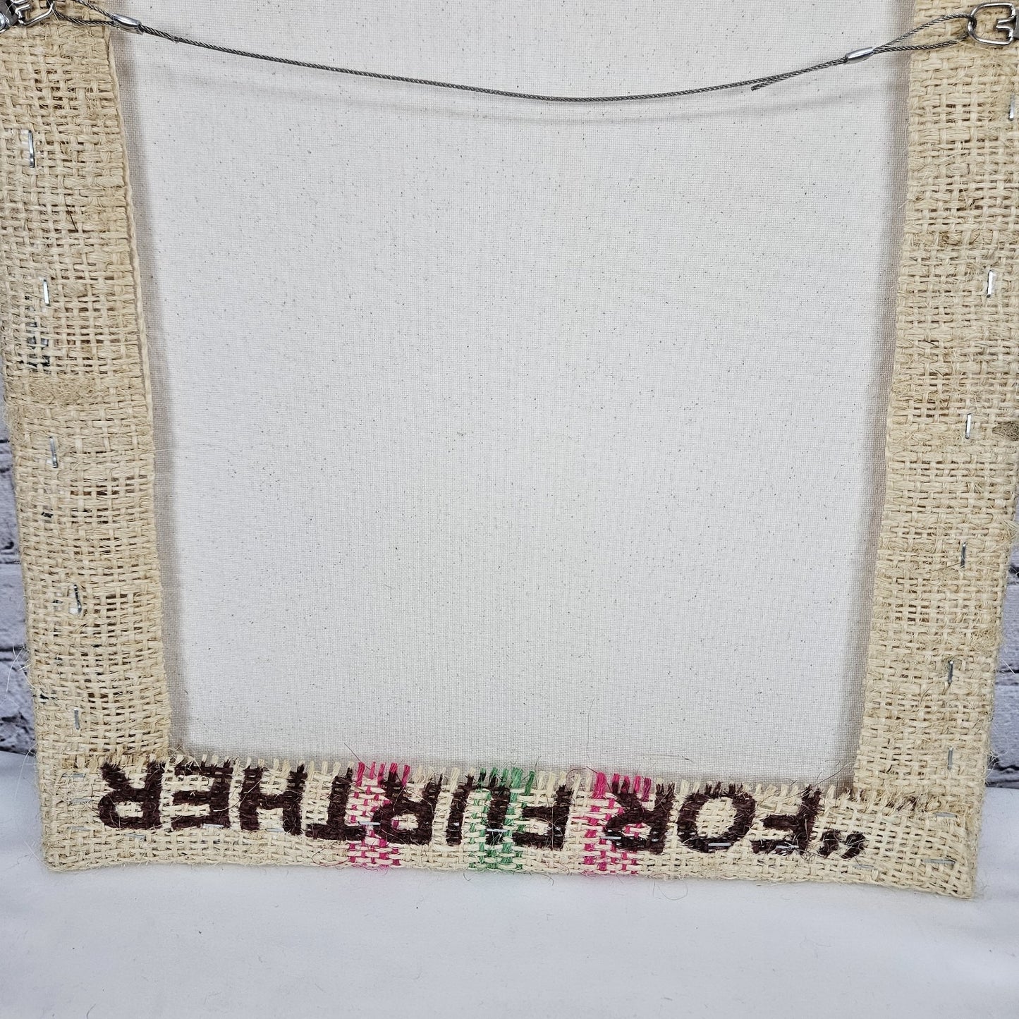 Excelso Coffee Authentic Burlap Sack Wrapped Canvas Wood Framed Art 20x16