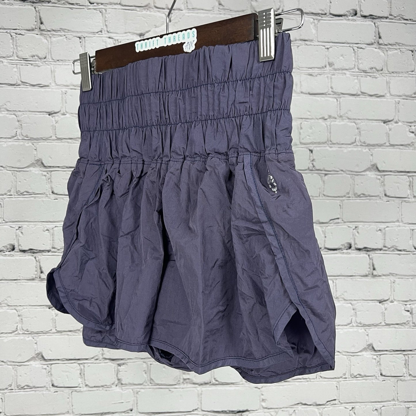 FP Movement Free People Blue Grey High Waisted Running Shorts Activewear Small S