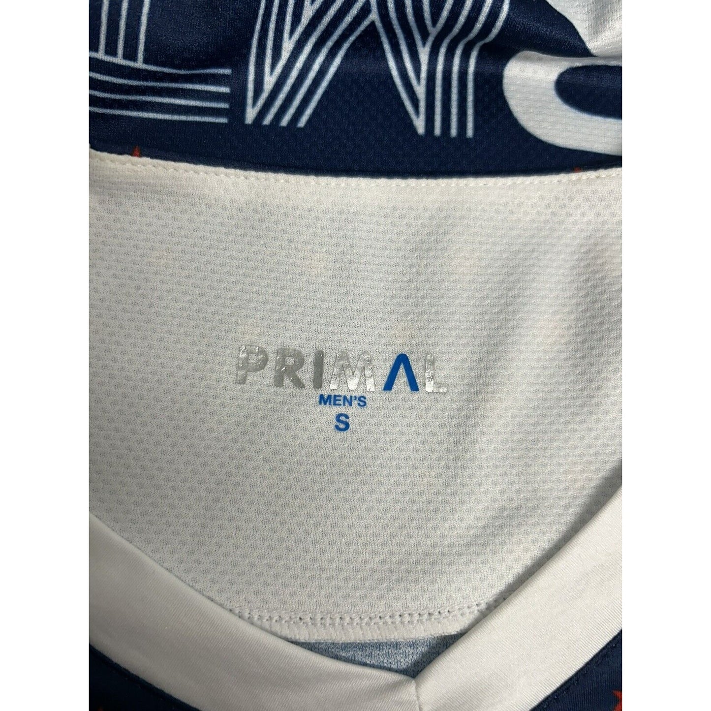 Primal SRMTB Blue Red White Pullover V Neck Men’s Cycling Jersey Size S Small