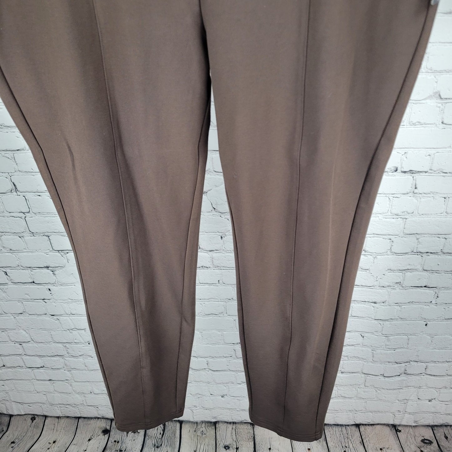 NWT La Seta Brown Slimming Sculpt Wide Waistband Stretch Pants Size XXL (40x28)