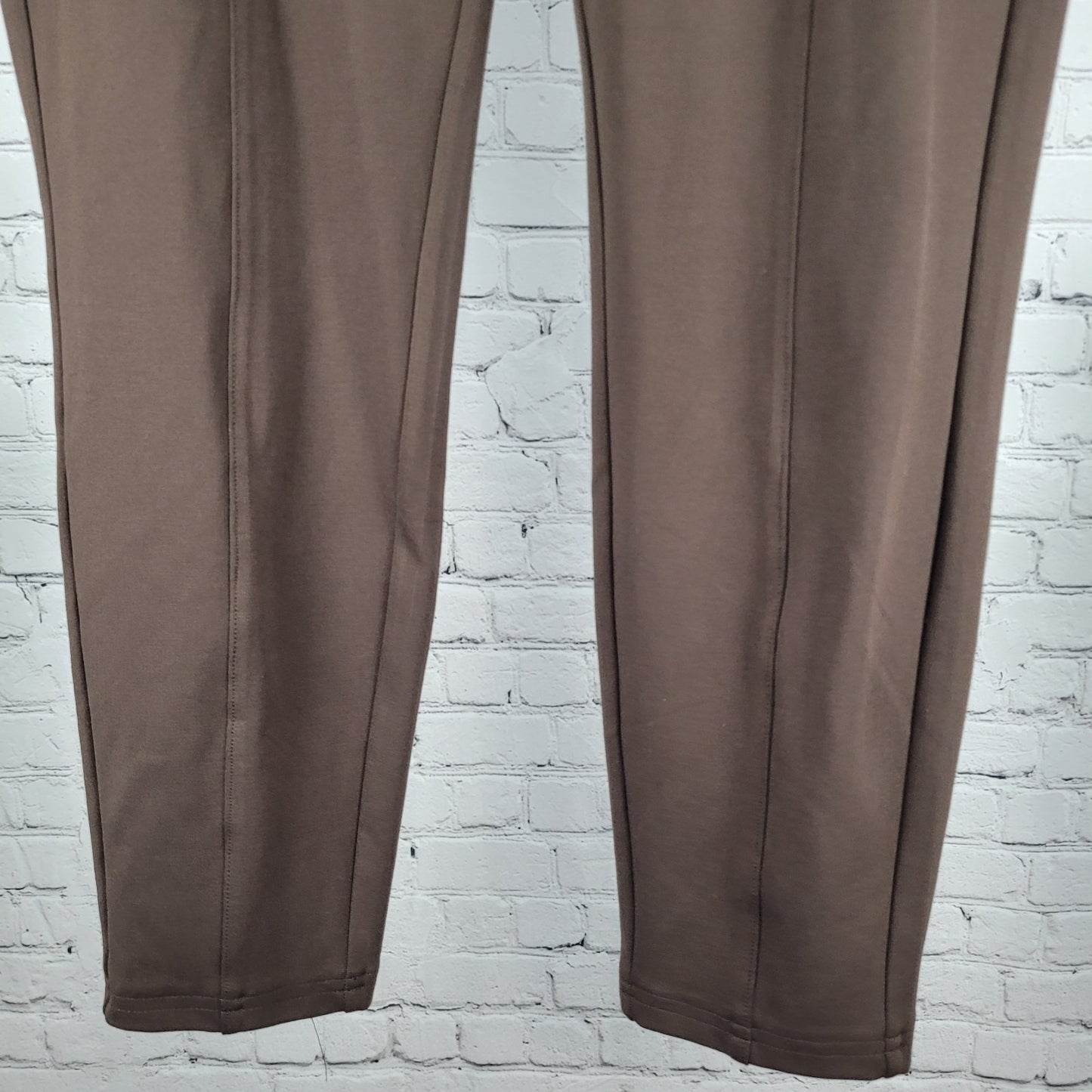 NWT La Seta Brown Slimming Sculpt Wide Waistband Stretch Pants Size XXL (40x28)