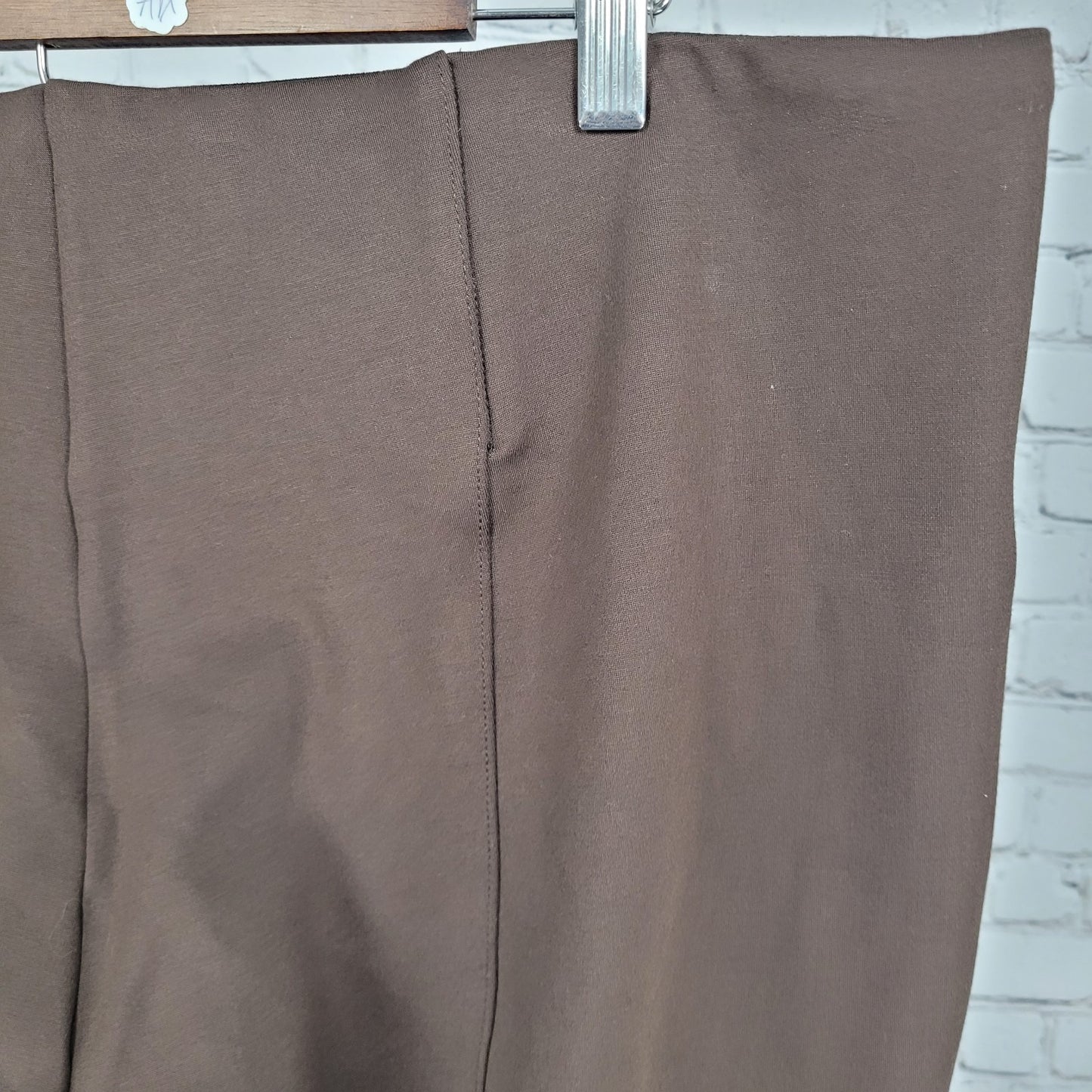 NWT La Seta Brown Slimming Sculpt Wide Waistband Stretch Pants Size XXL (40x28)