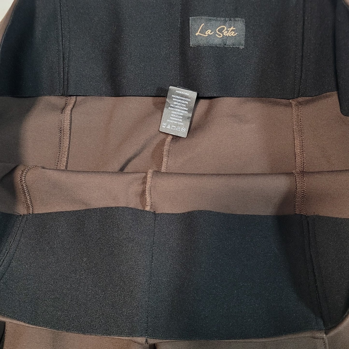 NWT La Seta Brown Slimming Sculpt Wide Waistband Stretch Pants Size XXL (40x28)