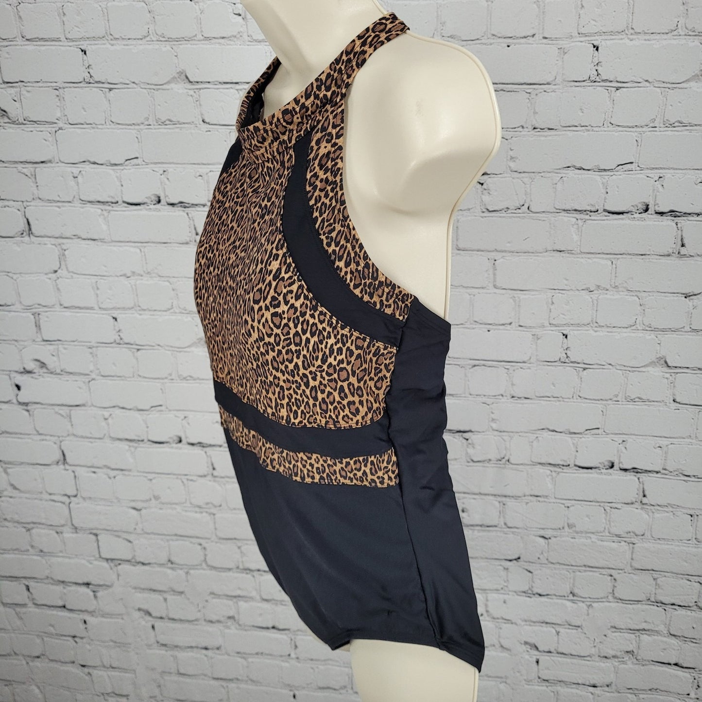 Tribal Sport Brown Leopard Padded Full Coverage One Piece Swimsuit Size Large L