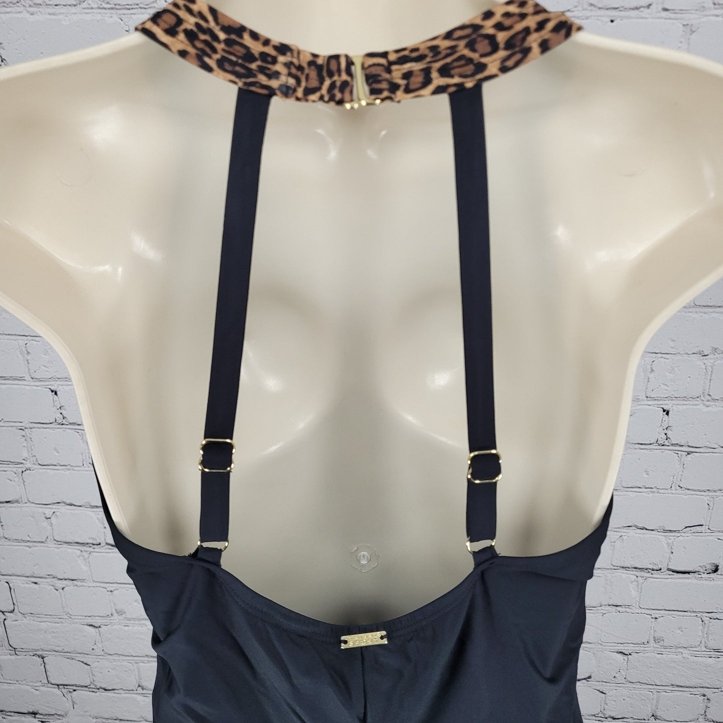 Tribal Sport Brown Leopard Padded Full Coverage One Piece Swimsuit Size Large L