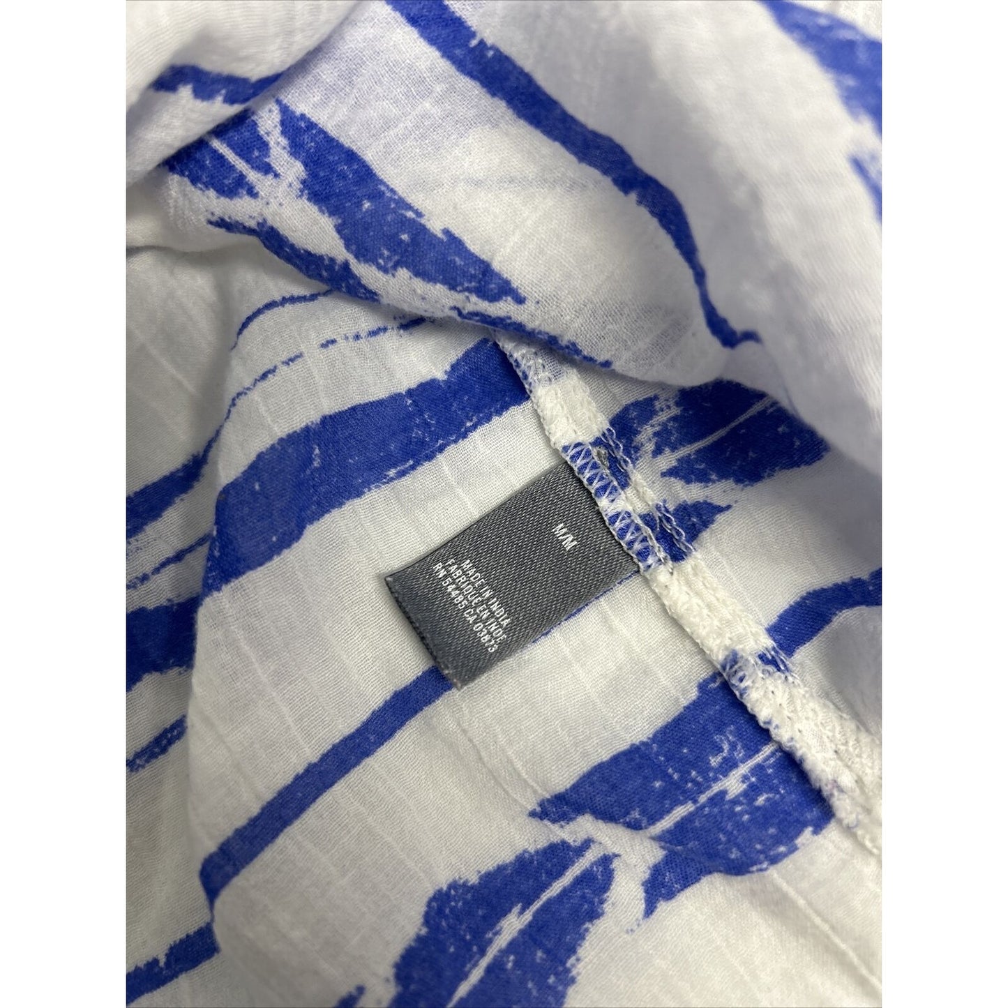 Aerie White Blue Striped Semi Sheer Lightweight Pullover Short Sleeve Top M