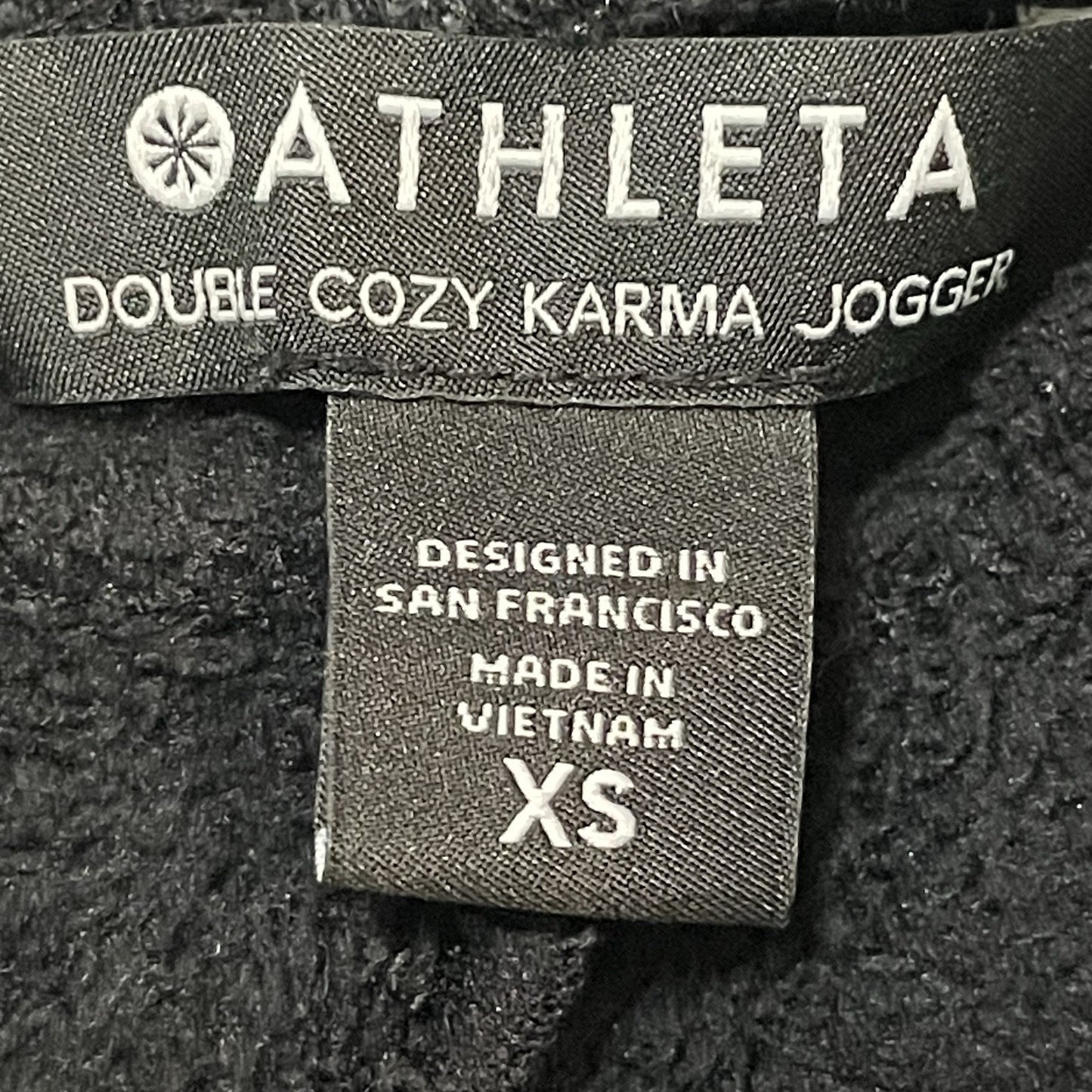 Athleta Black Double Cozy Karma Jogger Soft Plush Sweatpants Size XS (27x26)