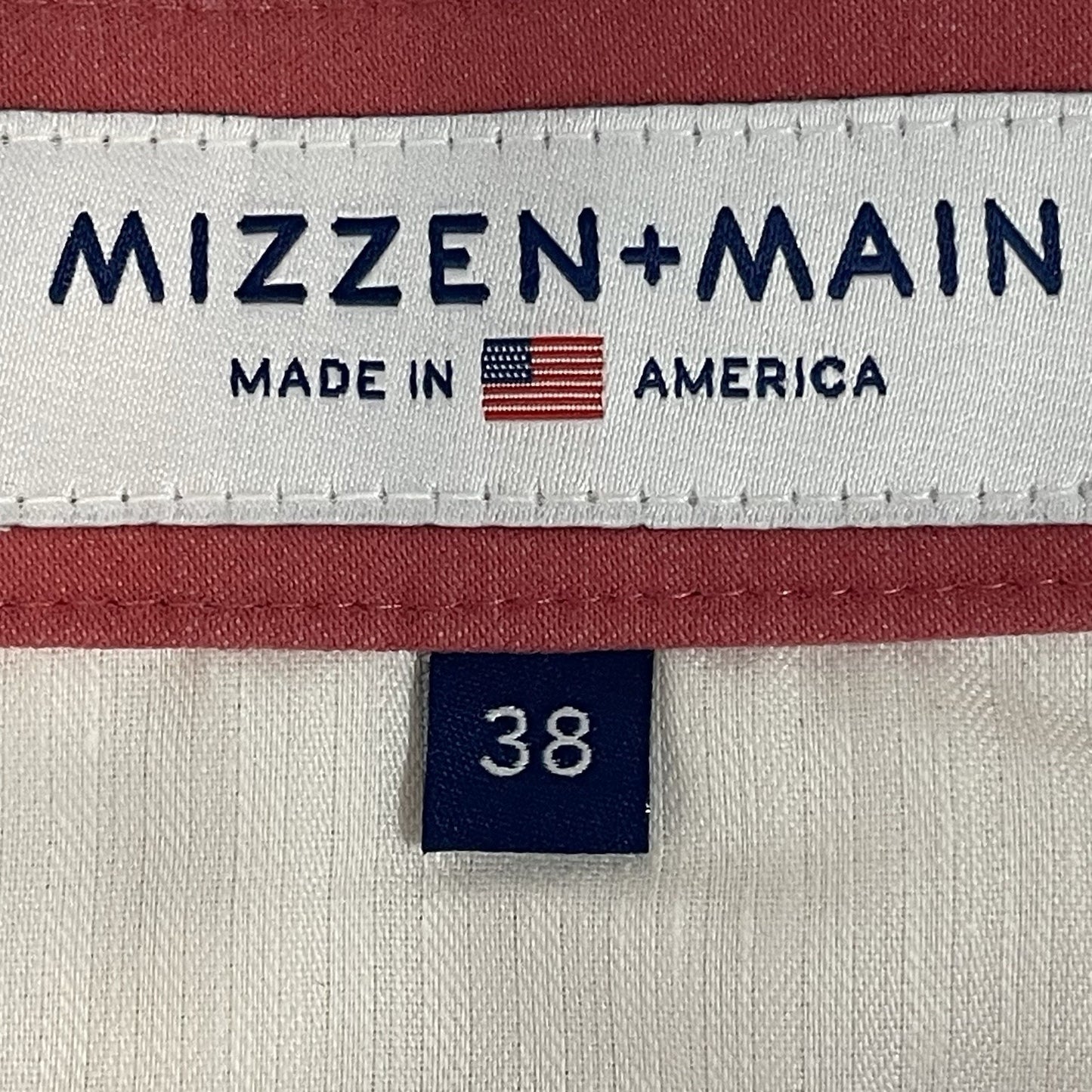 Mizzen+Main Red Pink Lightweight Stretch Chino Golf Shorts USA Size 38 (38x9)