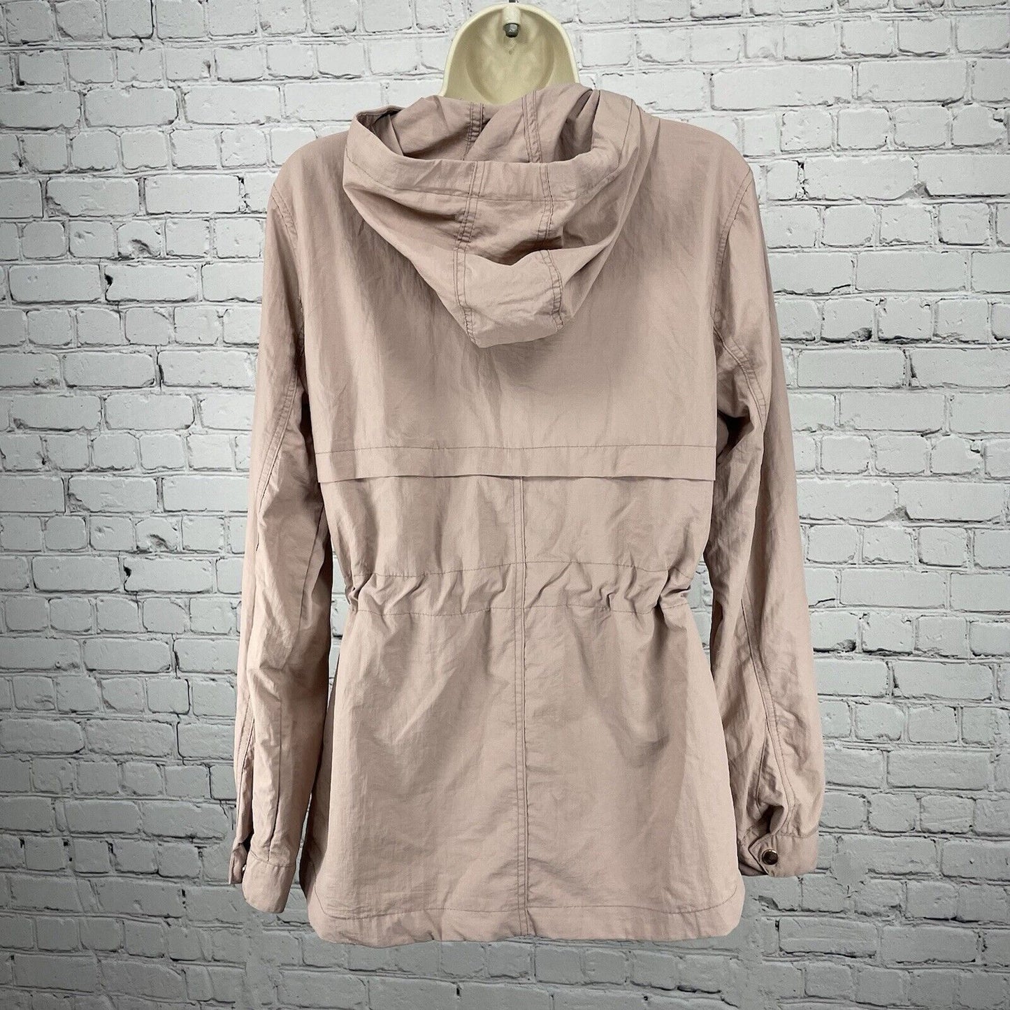 Ashley Sunrise Collection Pink Lightweight Nylon Rose Gold Zip Jacket Size Small
