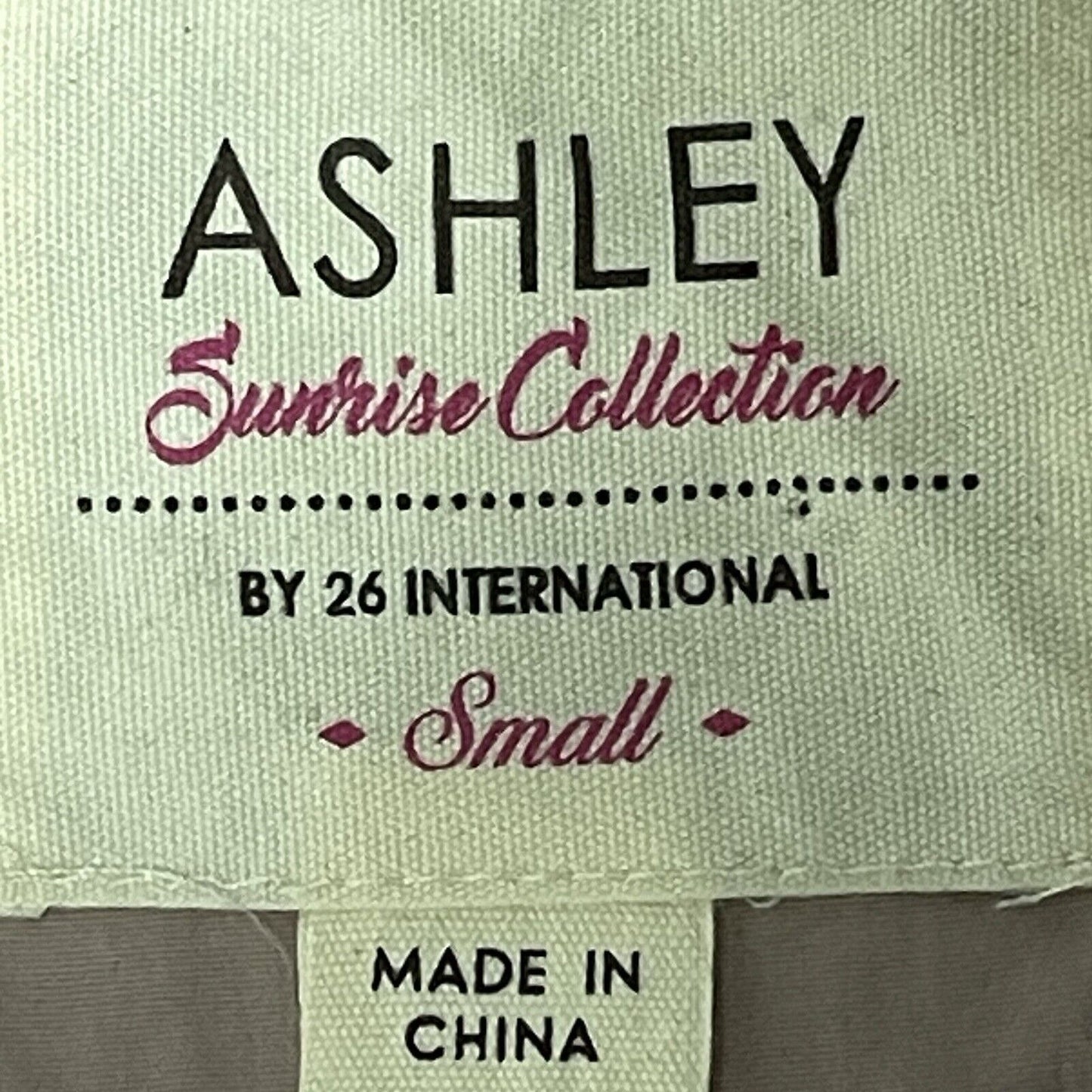 Ashley Sunrise Collection Pink Lightweight Nylon Rose Gold Zip Jacket Size Small