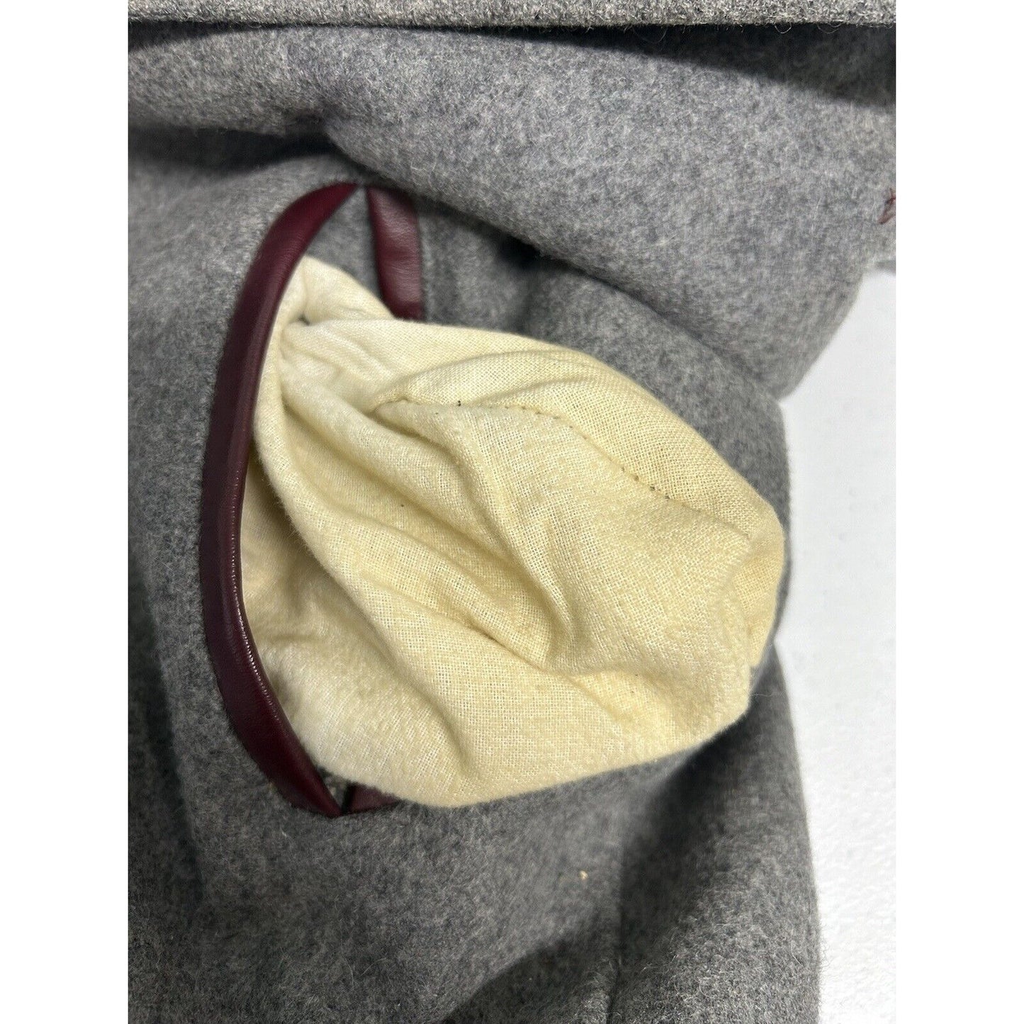 Neff Gray Maroon Wool Blend Leather Quilted Lining Letterman Varsity Jacket L