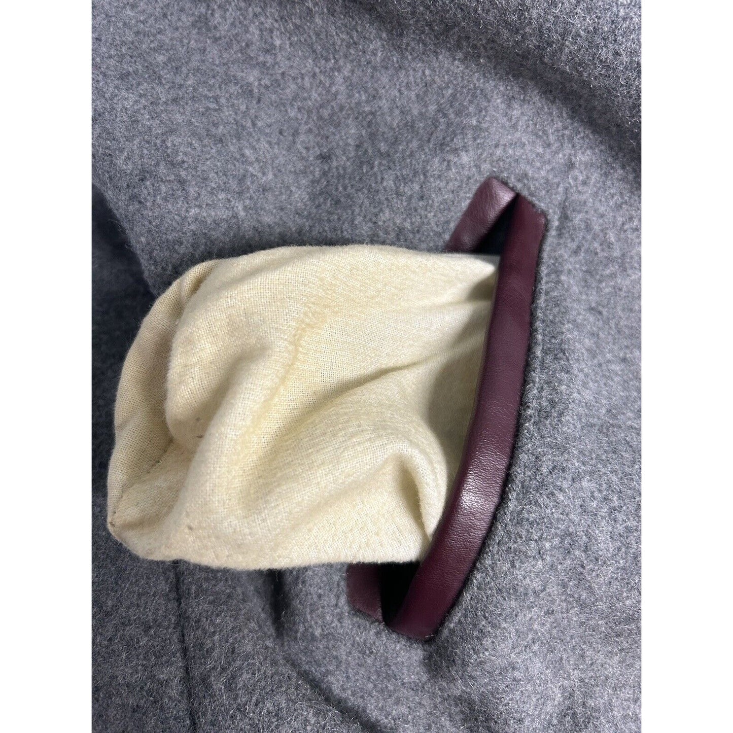 Neff Gray Maroon Wool Blend Leather Quilted Lining Letterman Varsity Jacket L