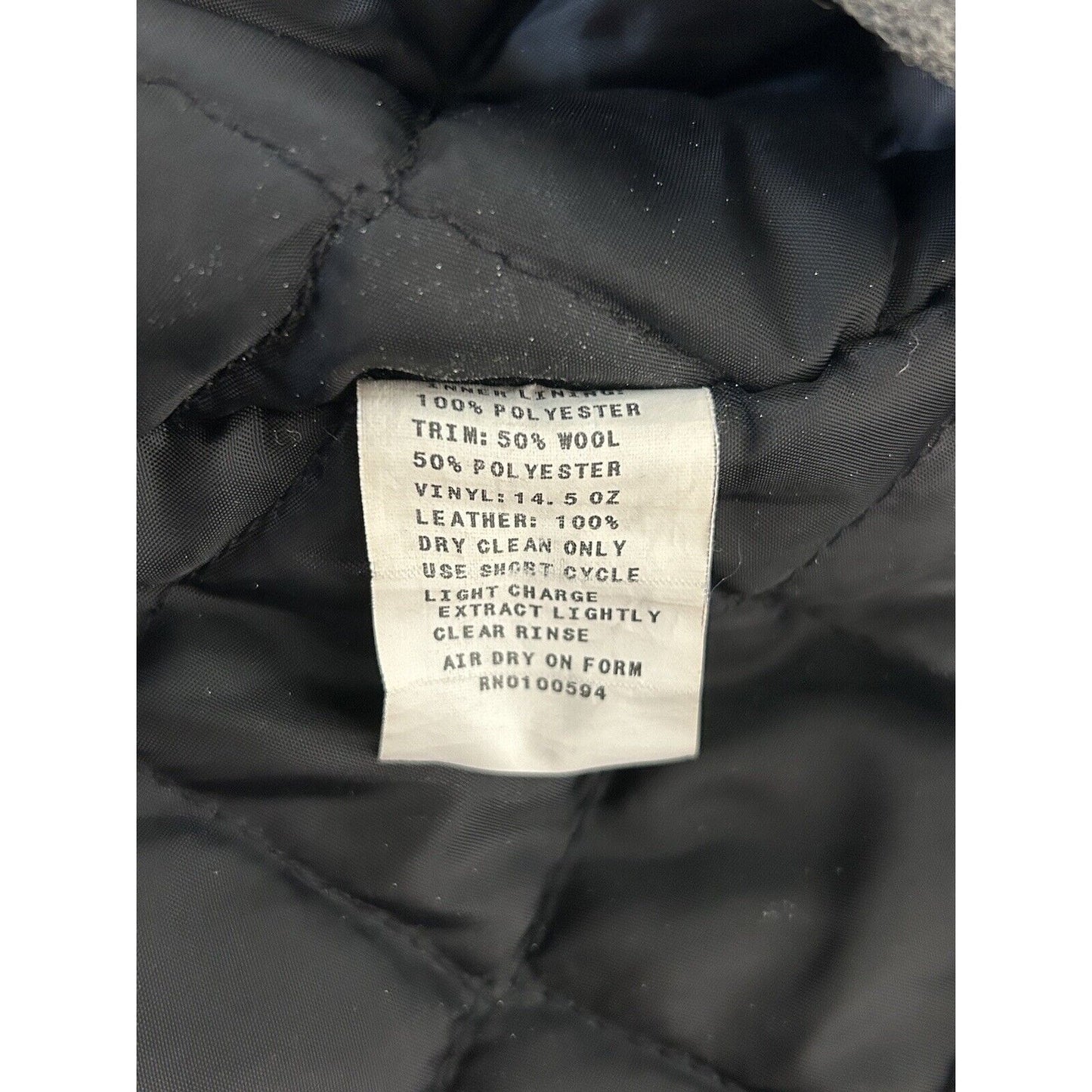 Neff Gray Maroon Wool Blend Leather Quilted Lining Letterman Varsity Jacket L
