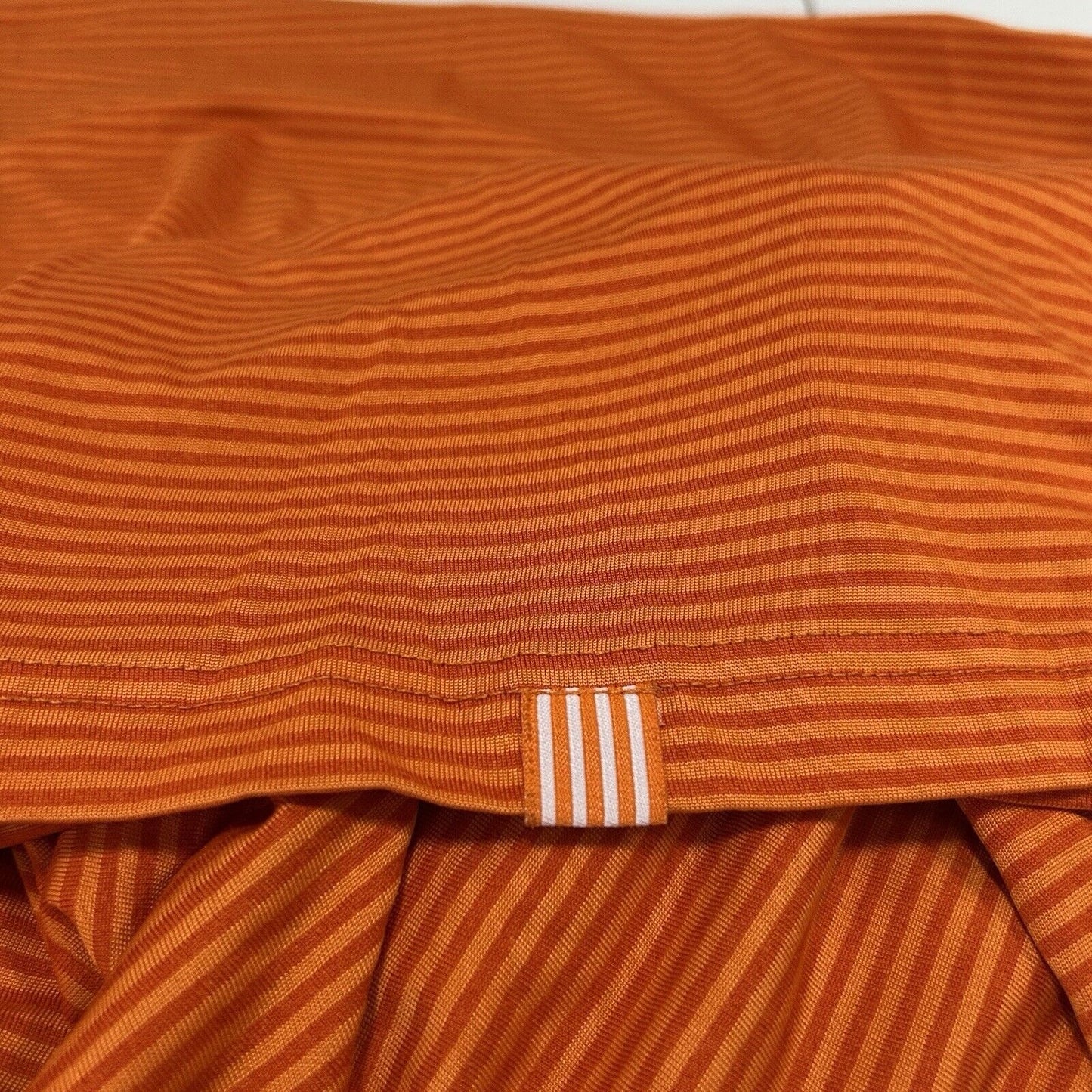 Whataburger Orange Striped Short Sleeve Quarter Button Polo Mens Size Large L