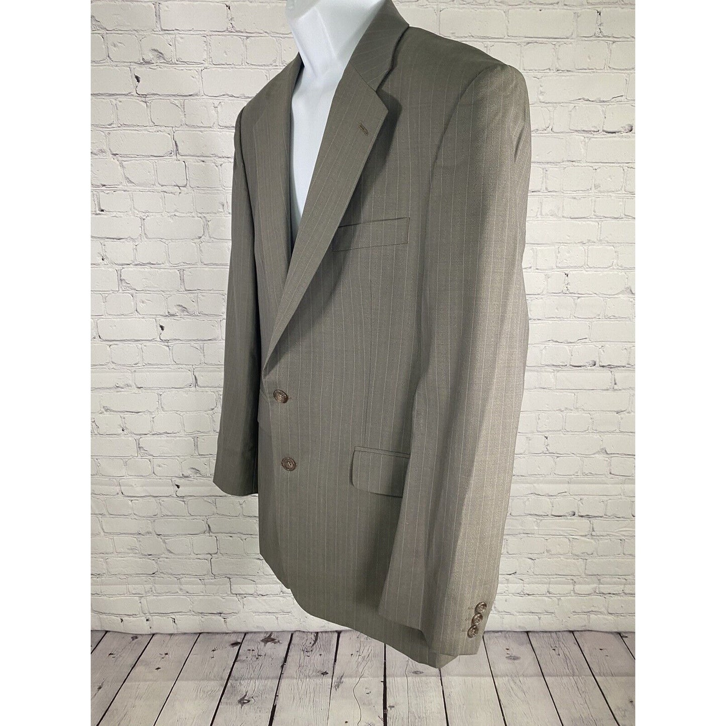 Alexandre London Savile Row Gray Super 80’s Wool 2 Button Blazer Jacket 40L