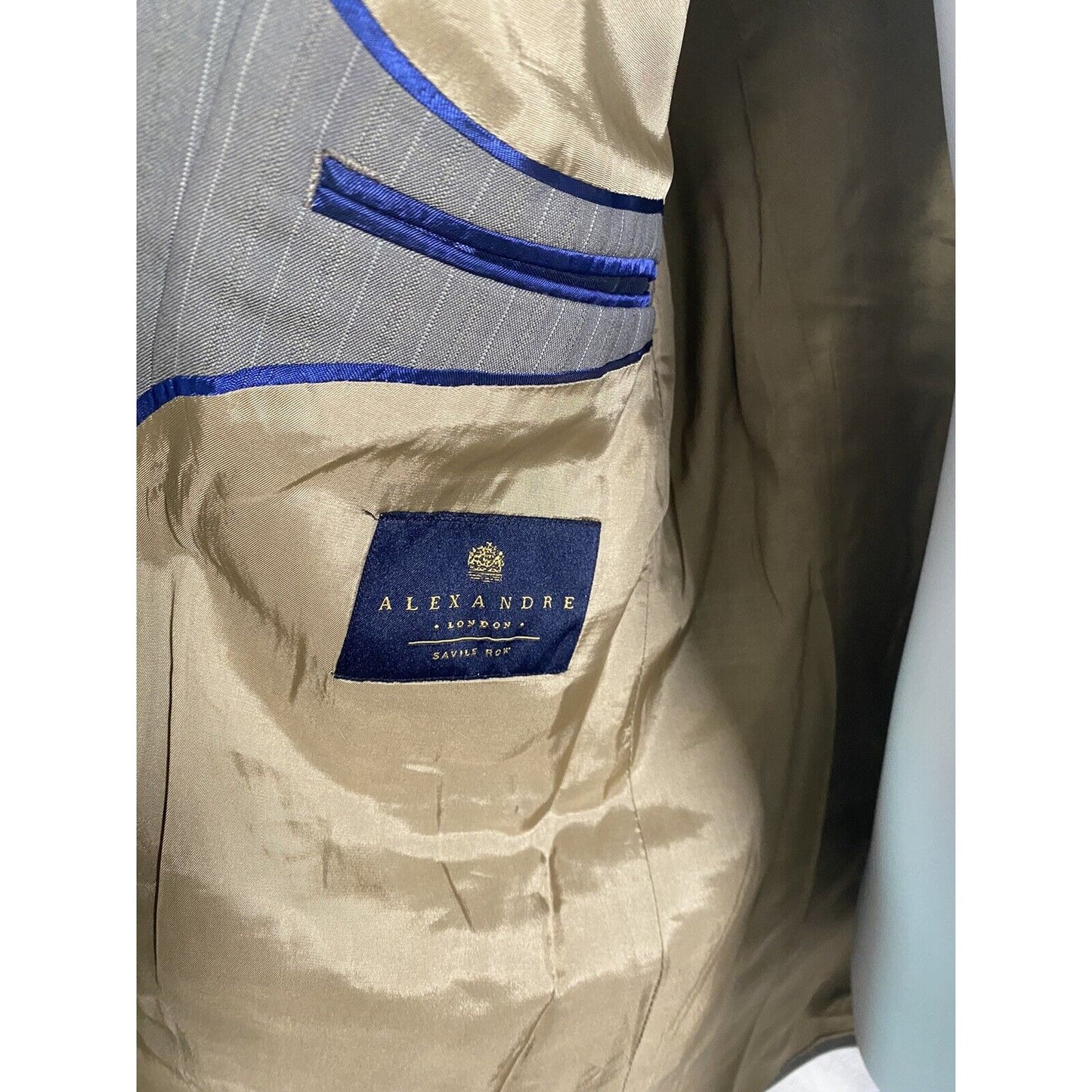 Alexandre London Savile Row Gray Super 80’s Wool 2 Button Blazer Jacket 40L