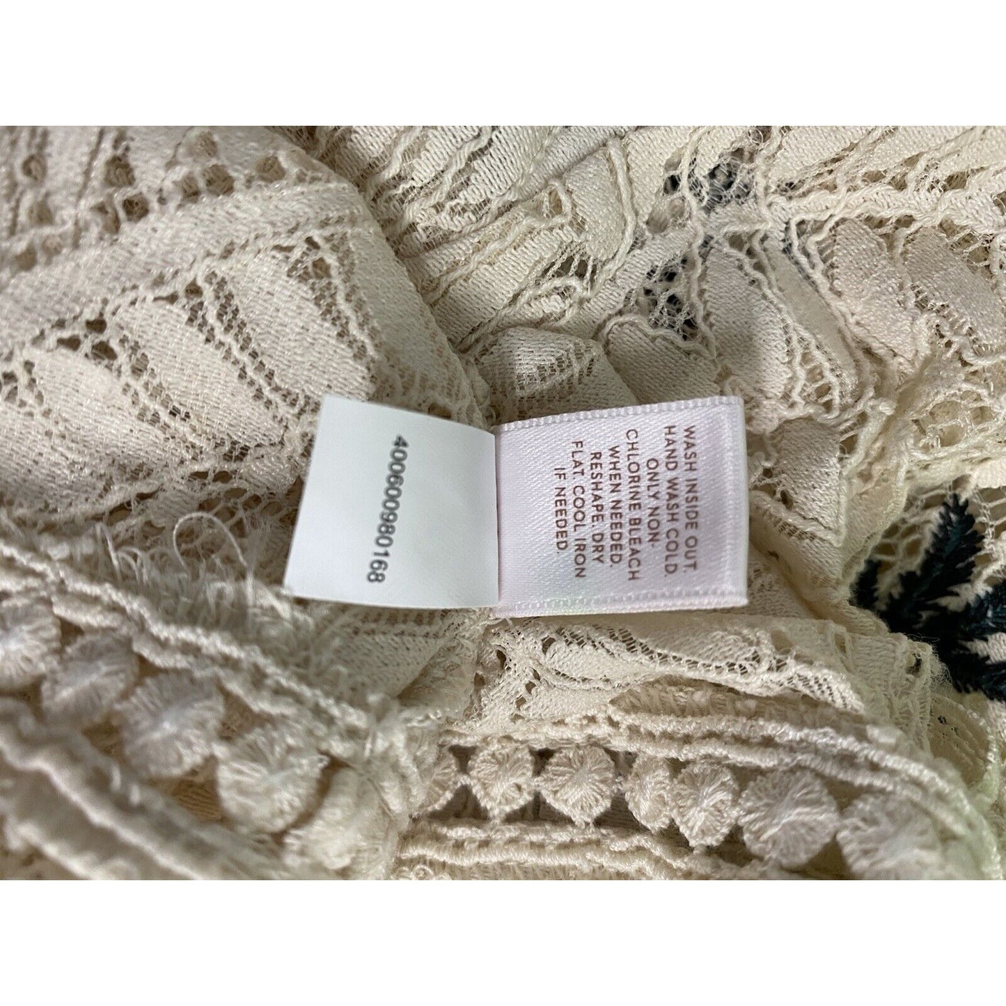 LC Lauren Conrad Lace Palm Leaf Print Flutter Sleeve Blouse Size M Medium