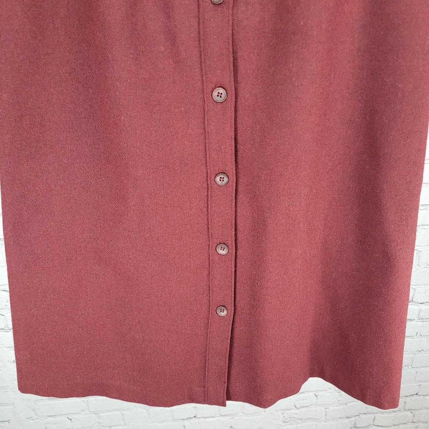 VTG Panther Red Wool Blend Buttoned A Line Skirt USA Made Size 11/12 (27x27)