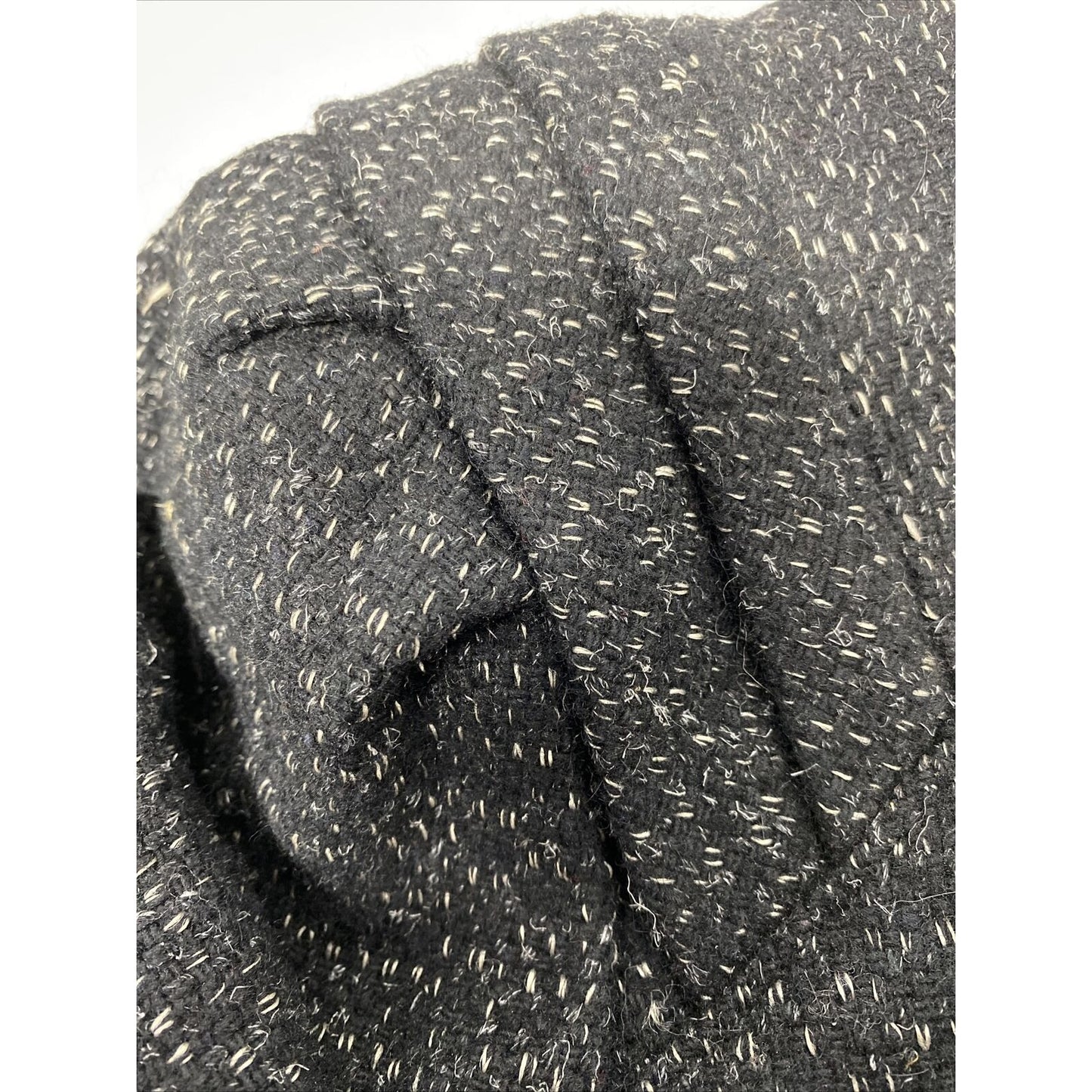 Vintage New York Girl Black Shoulder Pleated Double Breasted Pea Coat Jacket 6