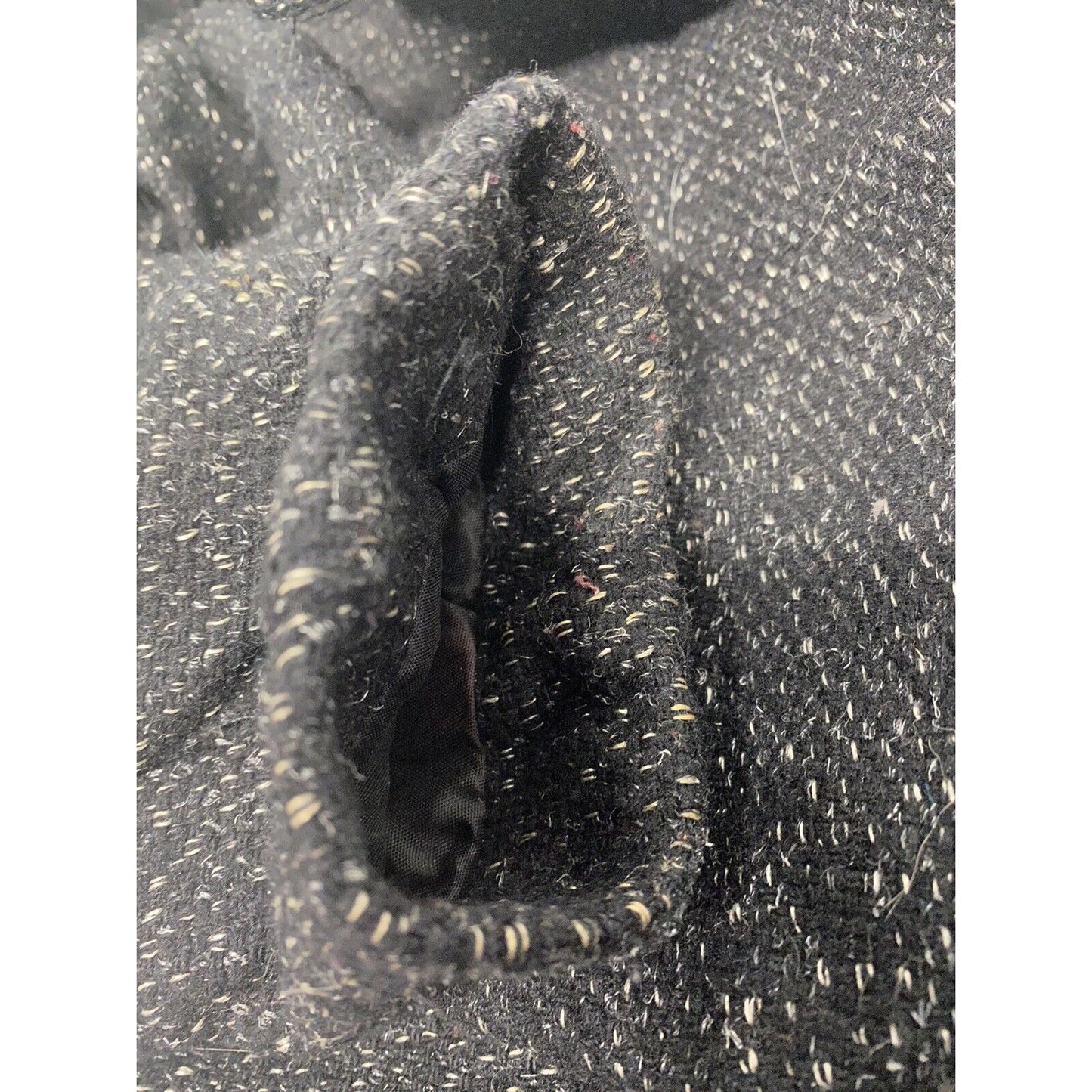 Vintage New York Girl Black Shoulder Pleated Double Breasted Pea Coat Jacket 6