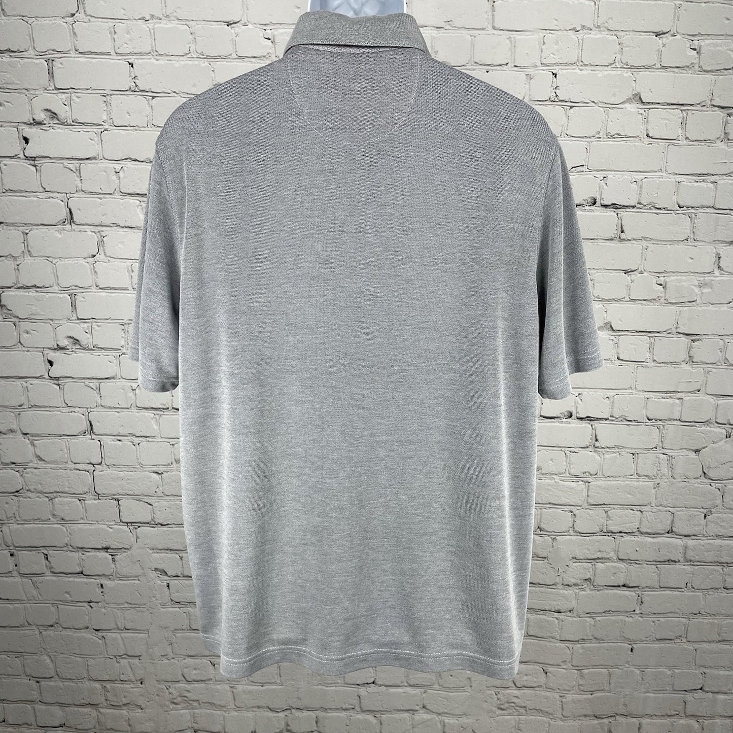 Marti Kat Grey Button Down Collared Short Sleeve Casual Polo Shirt Size XL