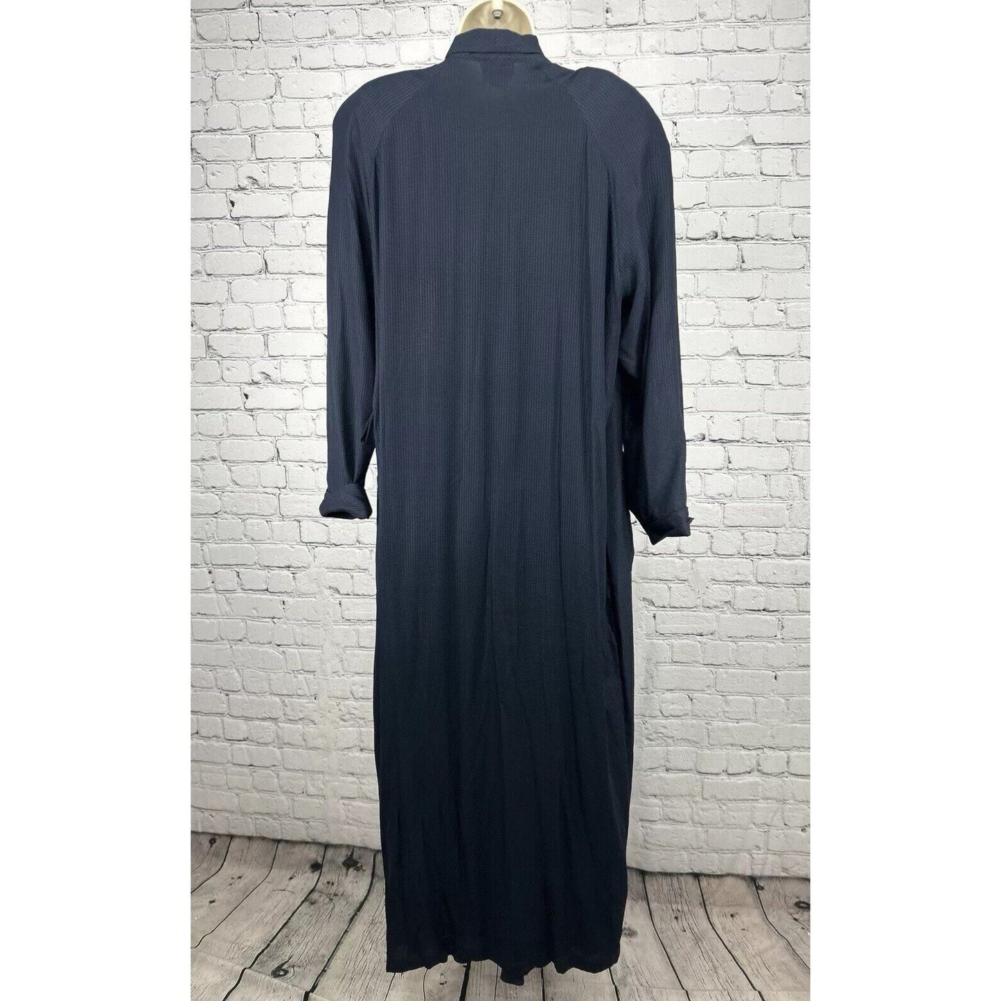Neiman Marcus Dark Blue Silk Sleeveless Maxi Nightgown With Robe Size Medium M