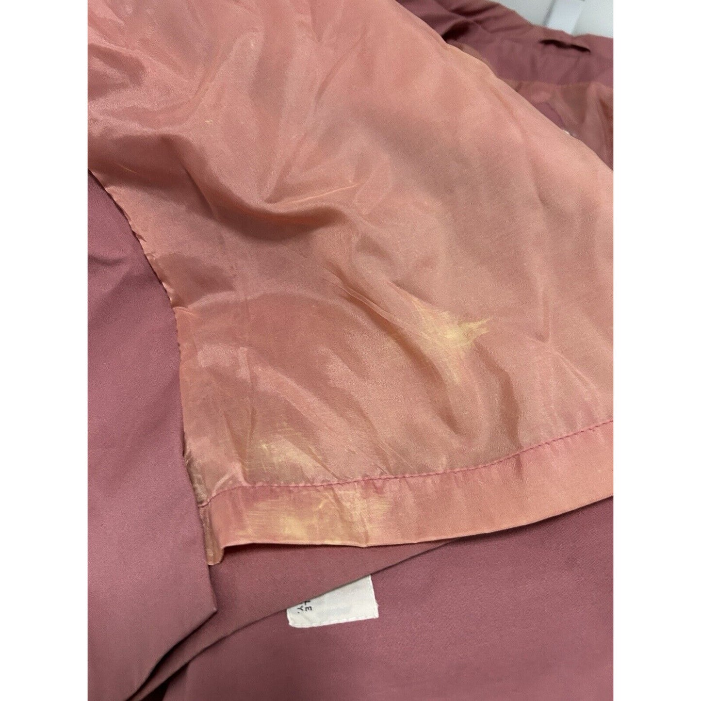 VTG Saxton Hall Pink Button Up Long Sleeve Collared Lined Trench Coat Size 17/18