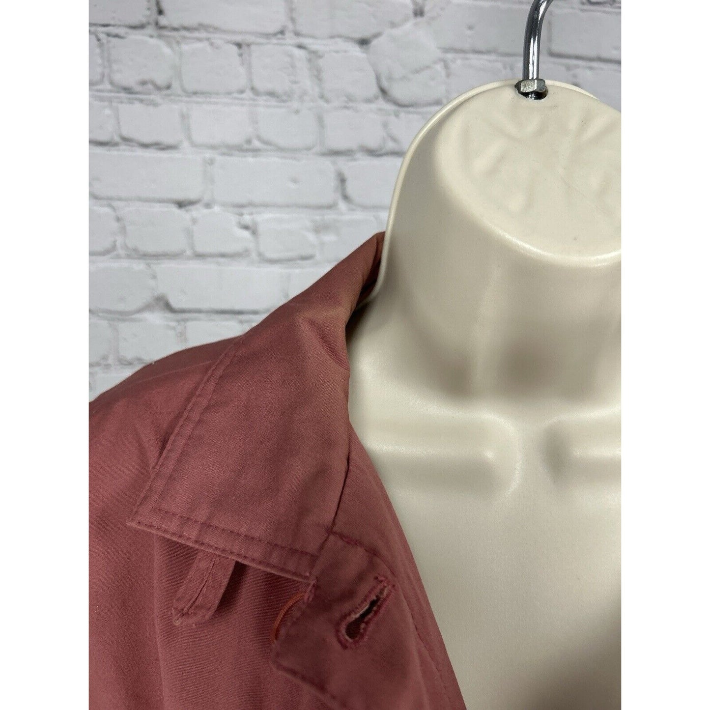 VTG Saxton Hall Pink Button Up Long Sleeve Collared Lined Trench Coat Size 17/18