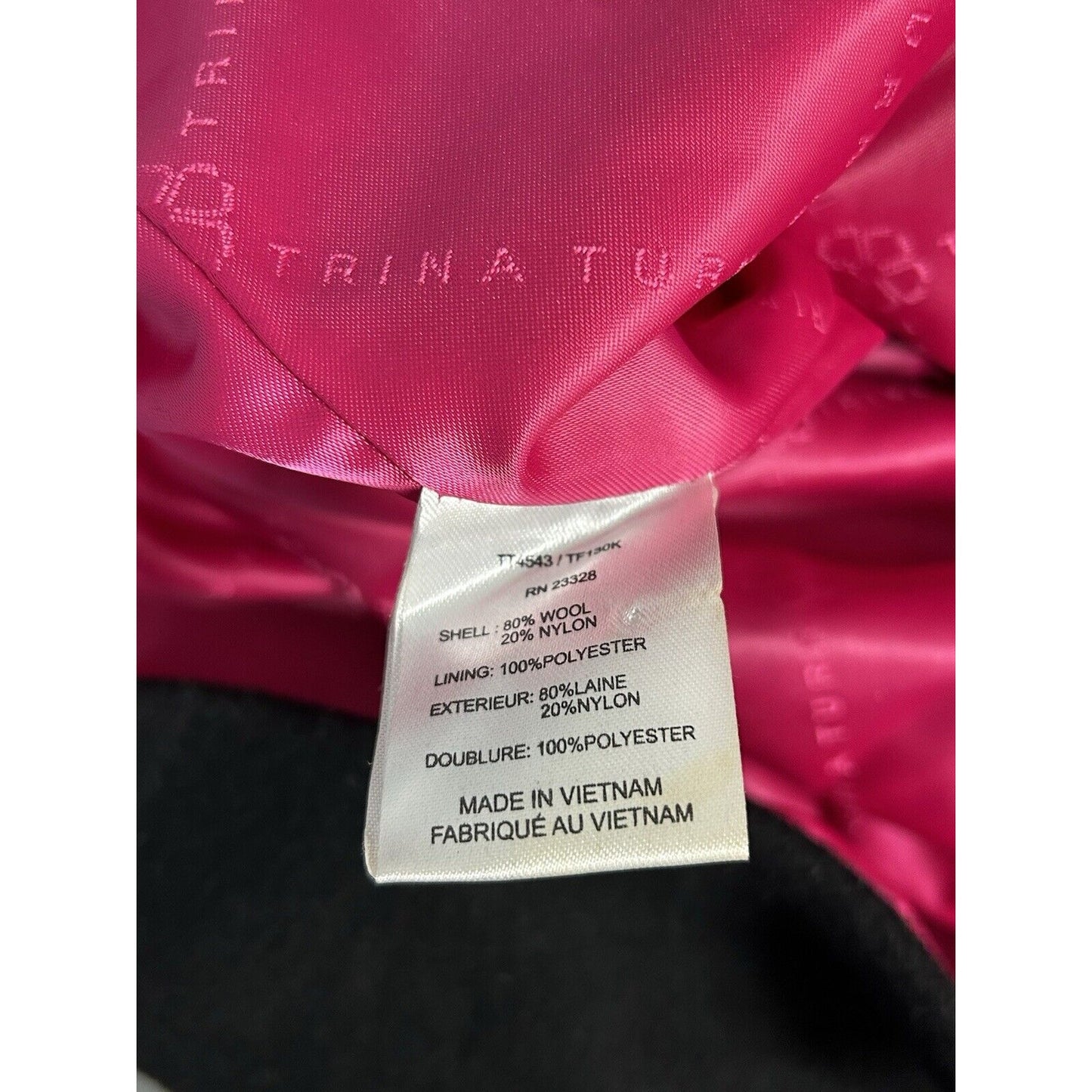 Trina Turk Wool Blend Full Zip Buckle Snap Close Coyote Fur Lined Hood Coat 6