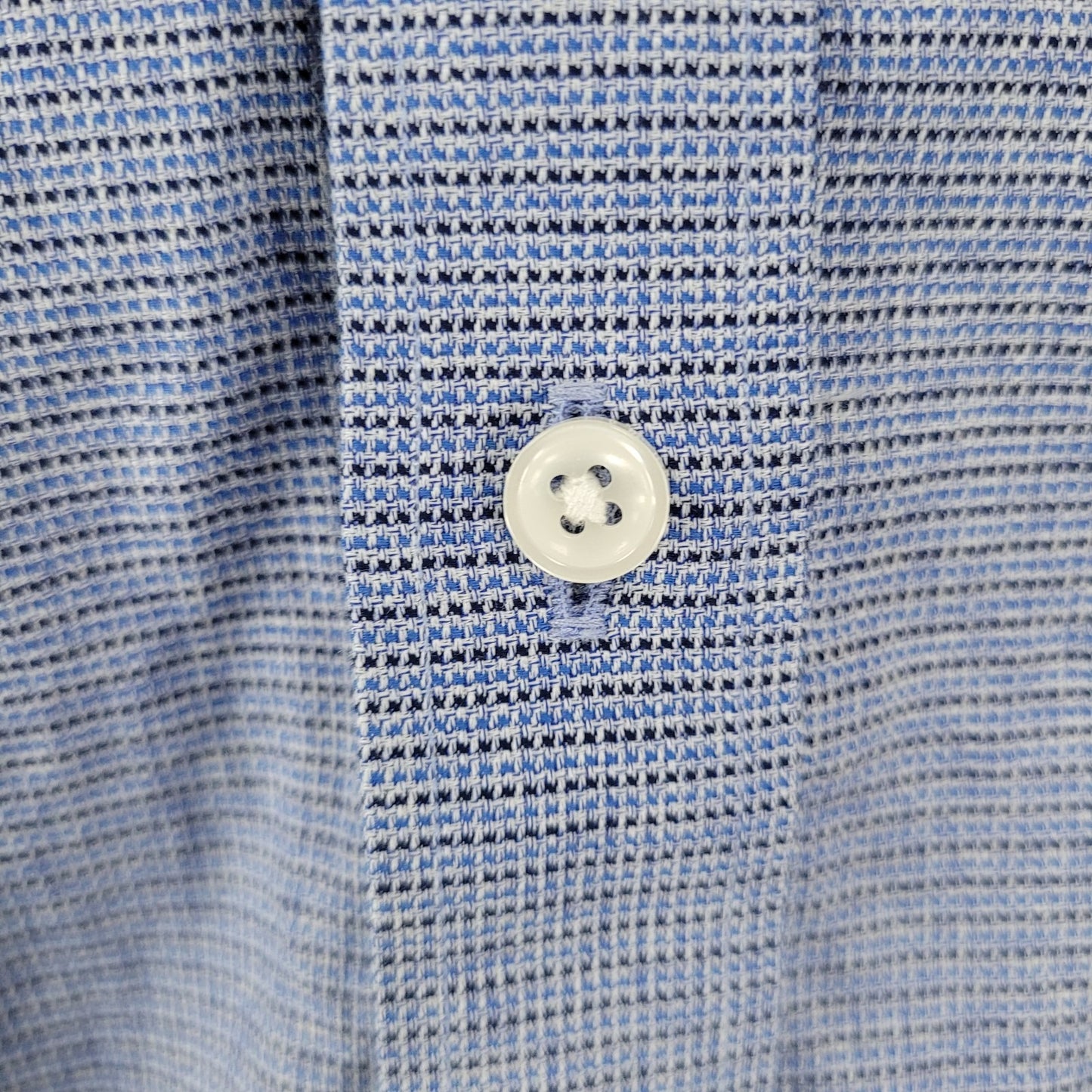 NWD Neiman Marcus Blue 100% Cotton Trim Fit Button Up Shirt Size 15.5 32/33