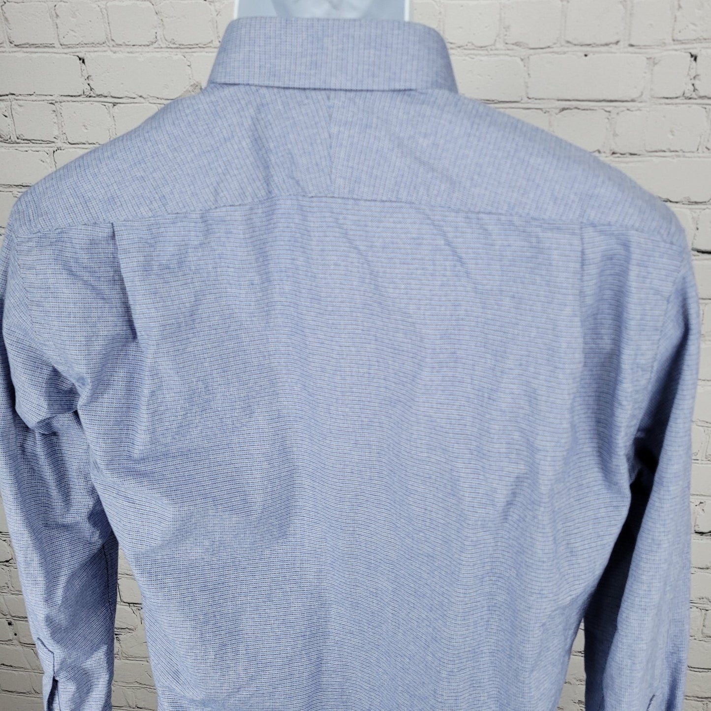 NWD Neiman Marcus Blue 100% Cotton Trim Fit Button Up Shirt Size 15.5 32/33
