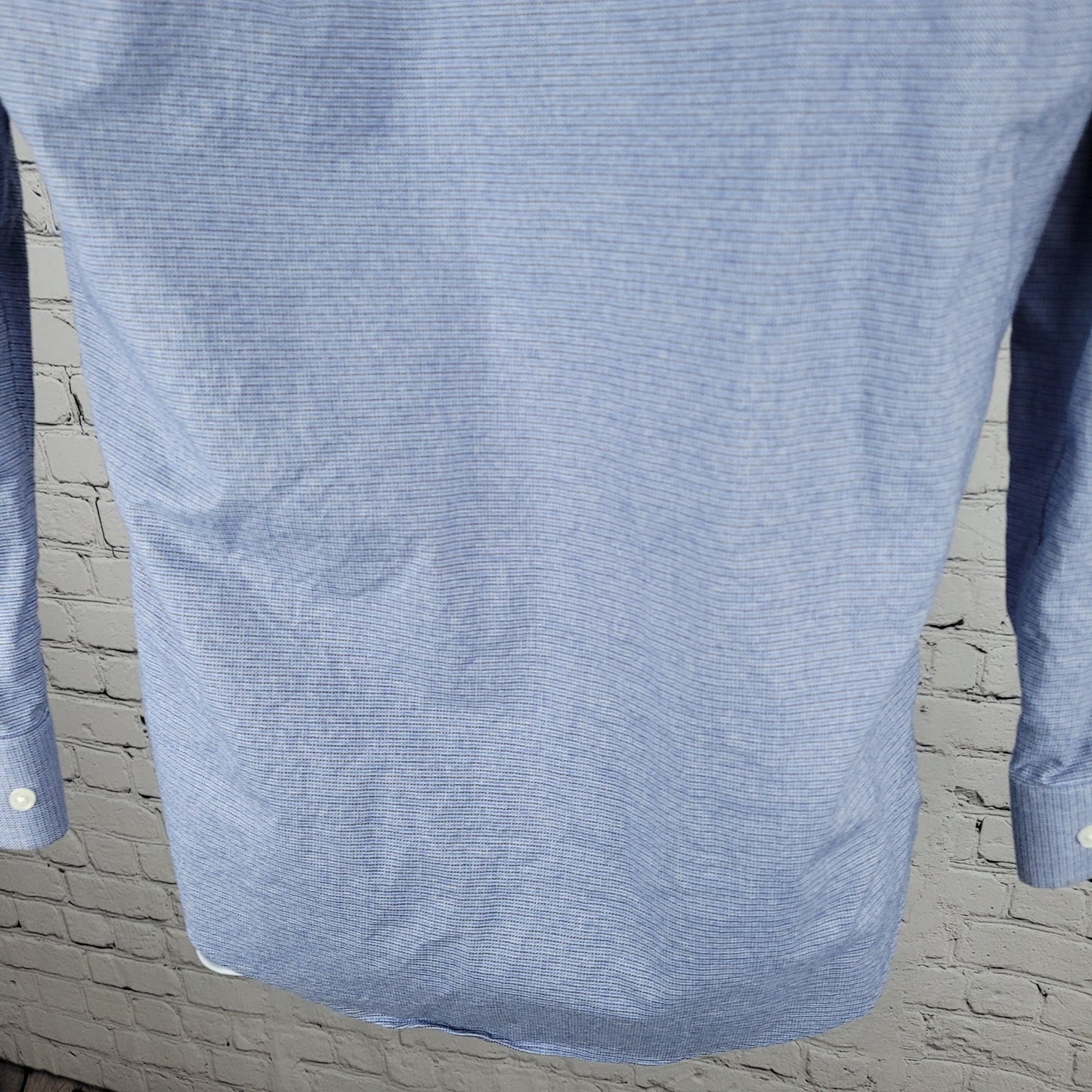 NWD Neiman Marcus Blue 100% Cotton Trim Fit Button Up Shirt Size 15.5 32/33