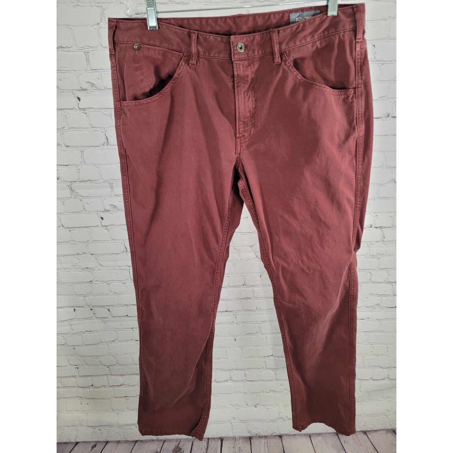 Bonobos Maroon Purple Corduroy Straight Leg Jeans Pants 36 X 32