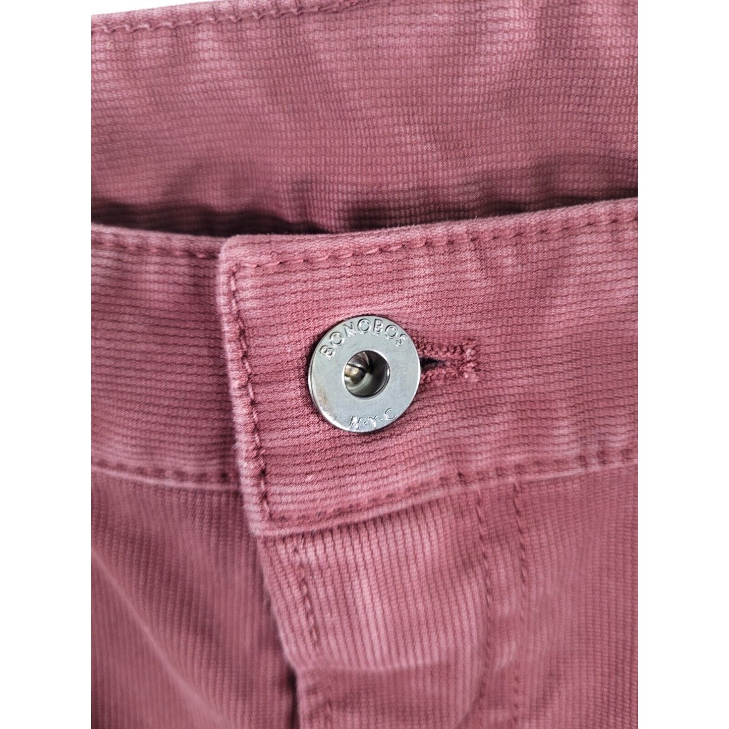 Bonobos Maroon Purple Corduroy Straight Leg Jeans Pants 36 X 32