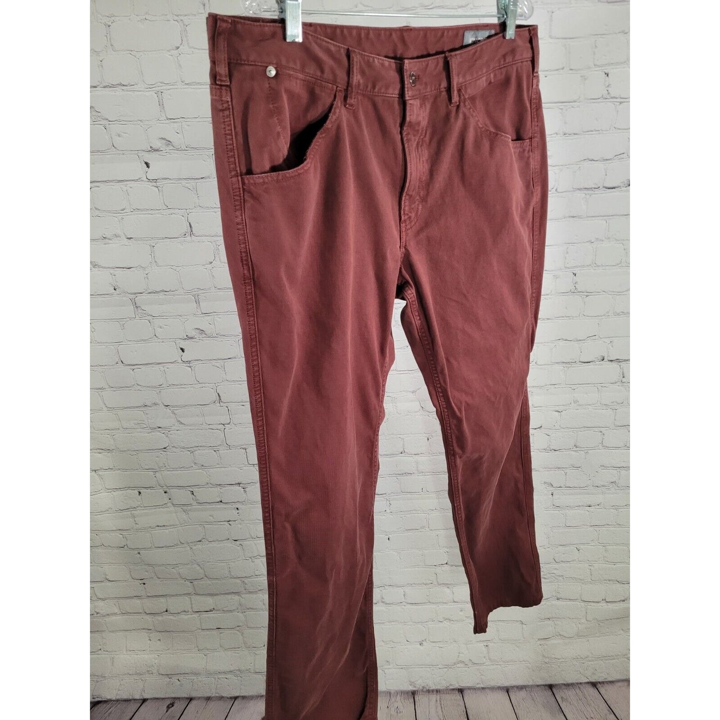 Bonobos Maroon Purple Corduroy Straight Leg Jeans Pants 36 X 32