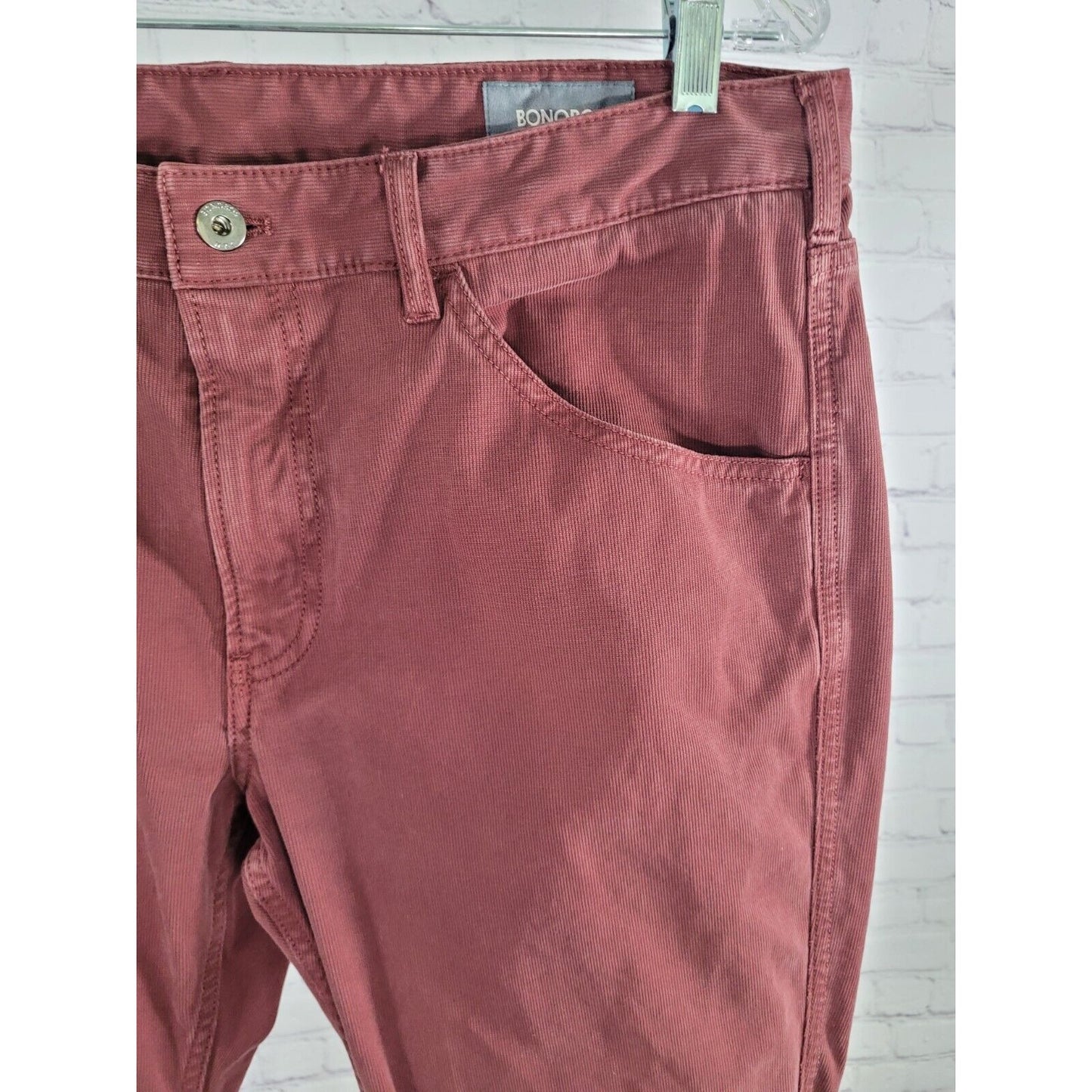 Bonobos Maroon Purple Corduroy Straight Leg Jeans Pants 36 X 32