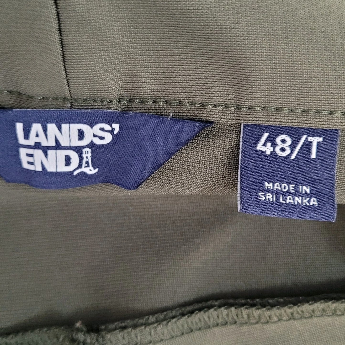 Lands' End Green Stretch Straight Leg Zip Pockets Pants Size 48T (48x31.5)