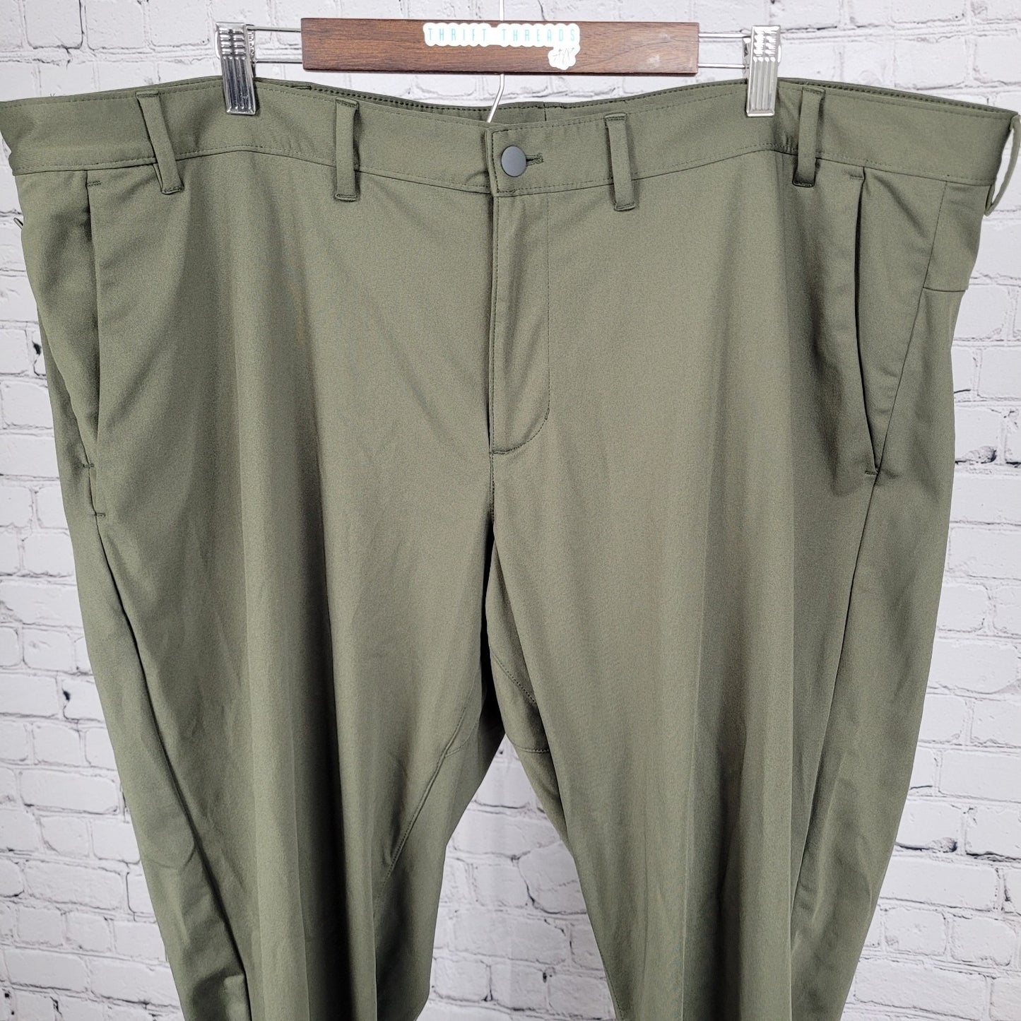 Lands' End Green Stretch Straight Leg Zip Pockets Pants Size 48T (48x31.5)