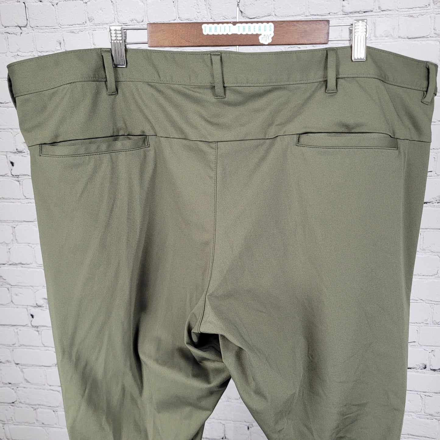 Lands' End Green Stretch Straight Leg Zip Pockets Pants Size 48T (48x31.5)