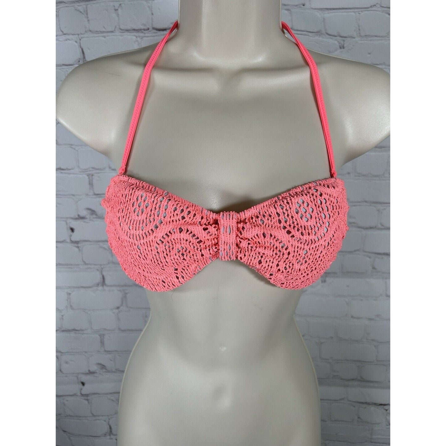 Pink Victoria’s Secret Pink Removable Halter Strap Bandeau Bathing Suit Top S