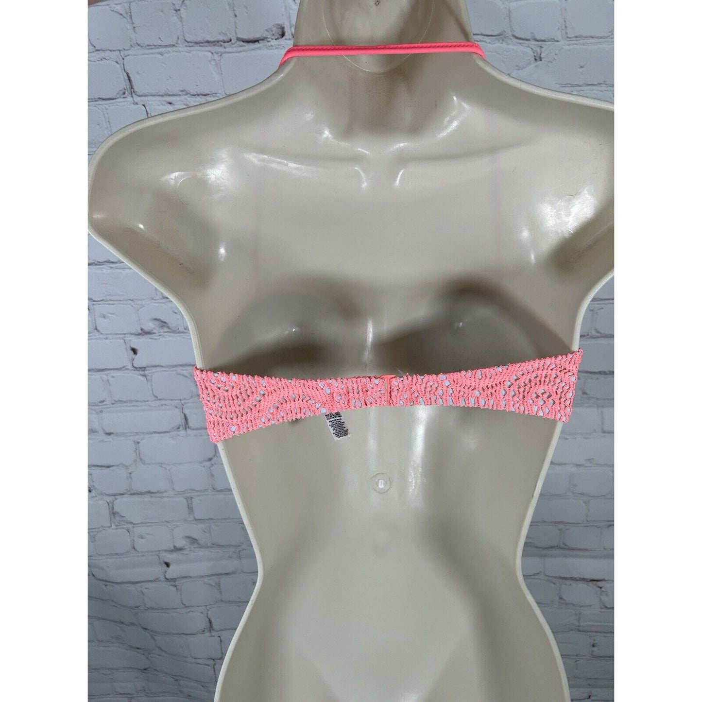 Pink Victoria’s Secret Pink Removable Halter Strap Bandeau Bathing Suit Top S