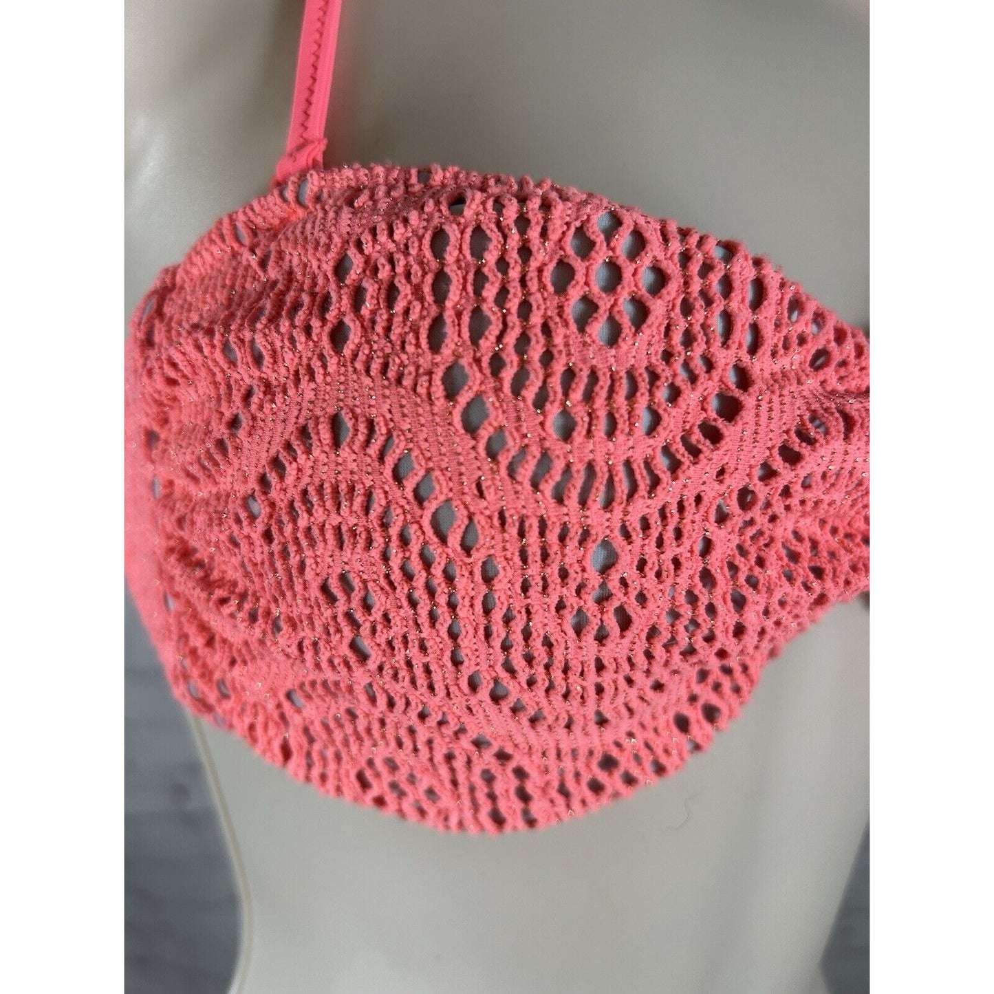 Pink Victoria’s Secret Pink Removable Halter Strap Bandeau Bathing Suit Top S