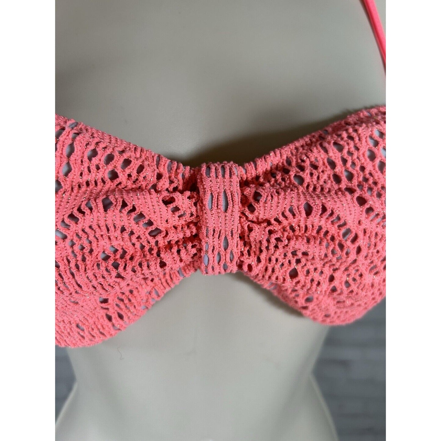 Pink Victoria’s Secret Pink Removable Halter Strap Bandeau Bathing Suit Top S