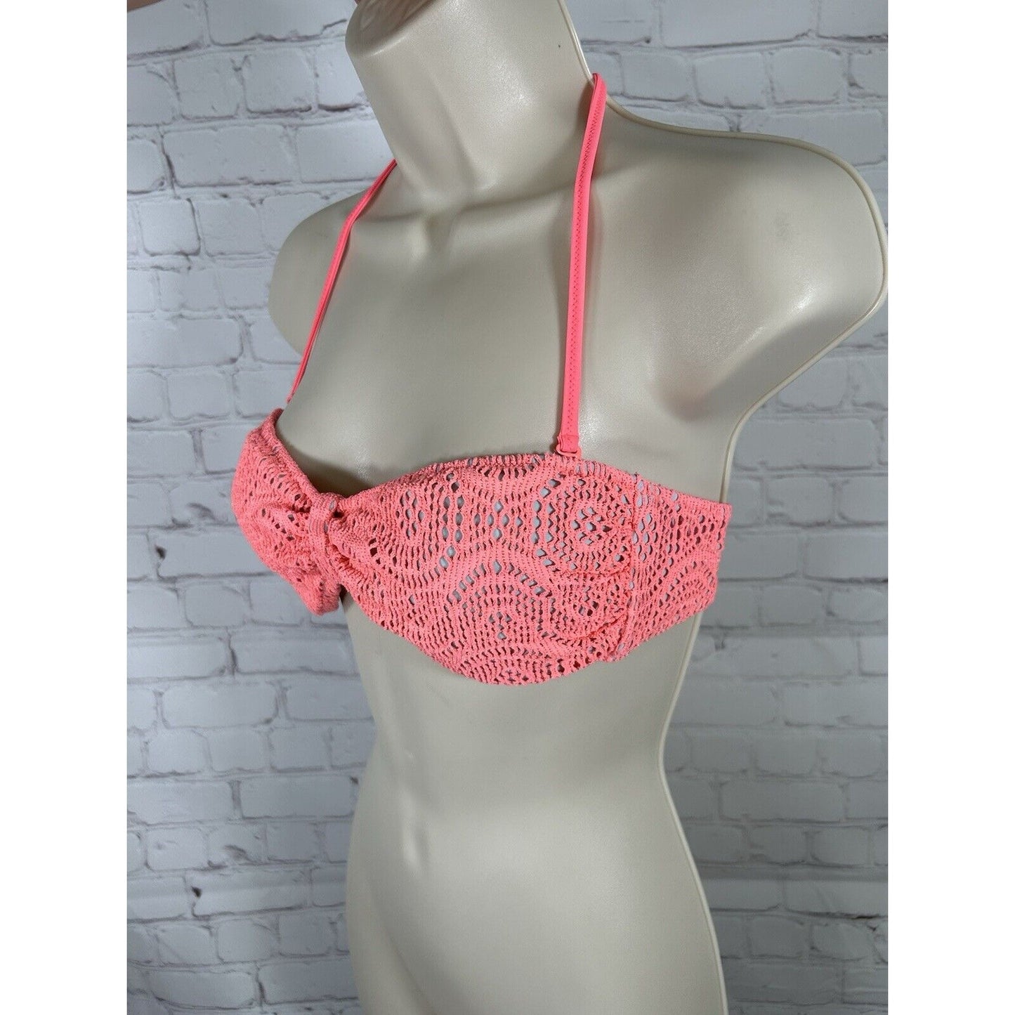 Pink Victoria’s Secret Pink Removable Halter Strap Bandeau Bathing Suit Top S