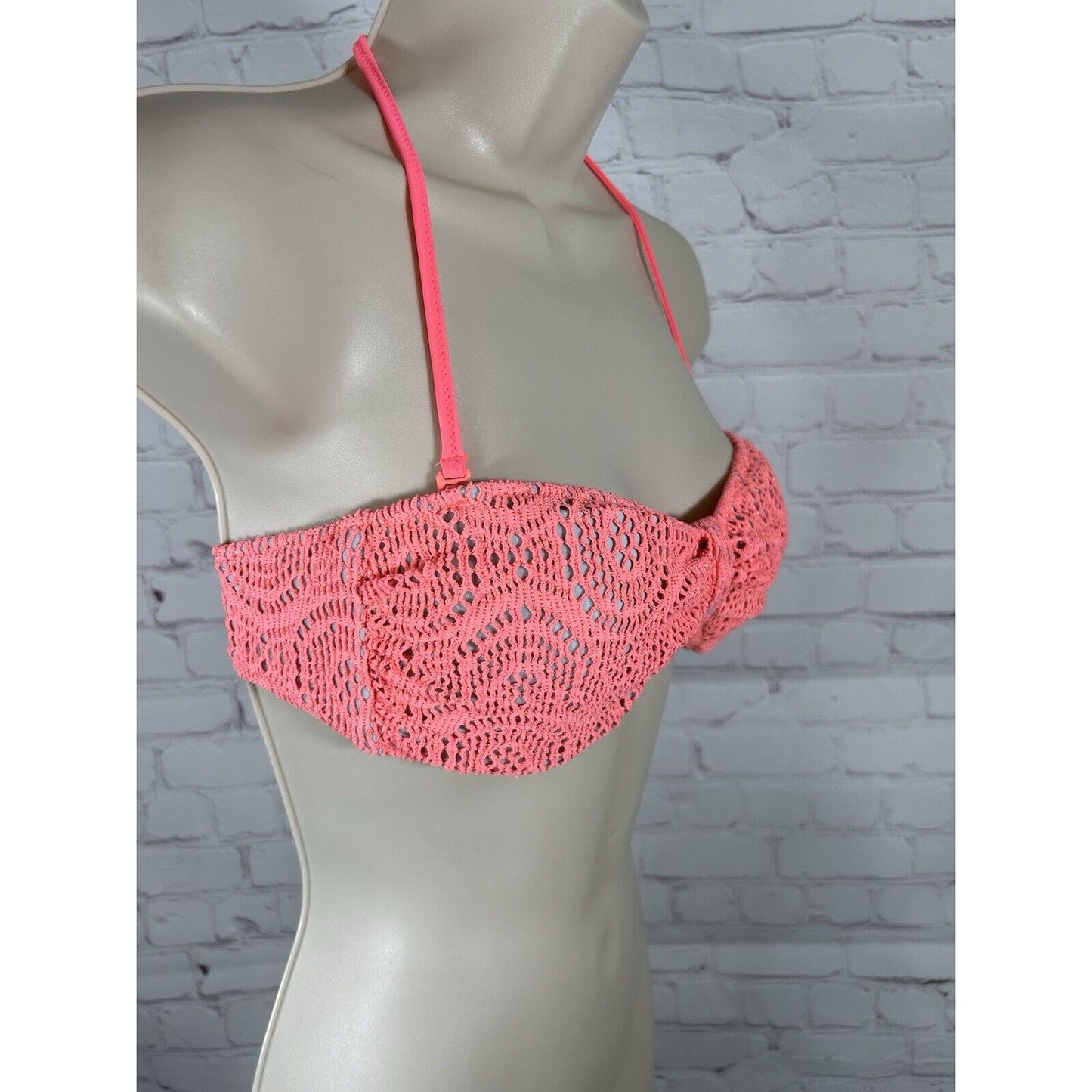 Pink Victoria’s Secret Pink Removable Halter Strap Bandeau Bathing Suit Top S